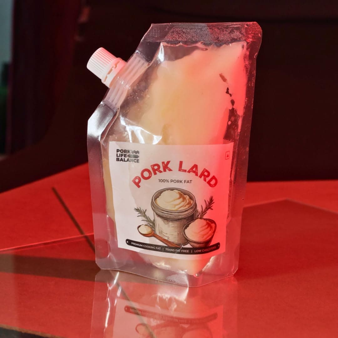PORK LIFE BALANCE Pork Lard (200 ml) - Ready to Cook, Gluten & Soya Free, Pure Rich Pig Fat With Flavors & Nutritions, No Trans Fat, Keto-Friendly (Pack of 1)