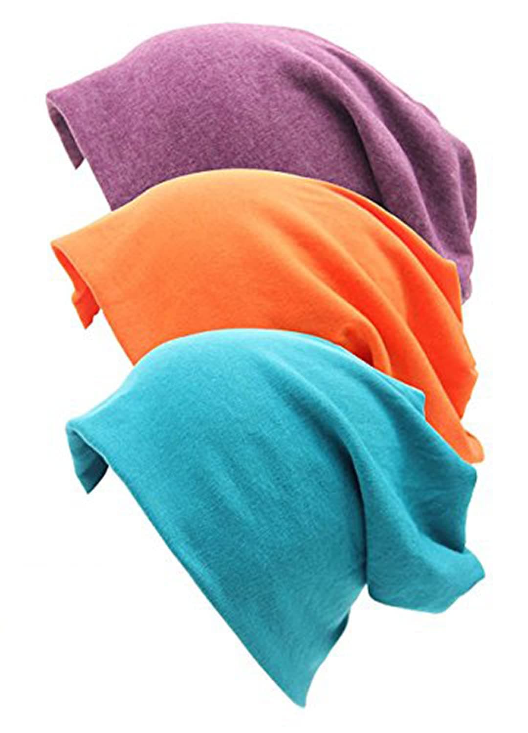 GellwhuUnisex Cotton Beanies Soft Sleep Cap for Hairloss Cancer Chemo 3 - Pack