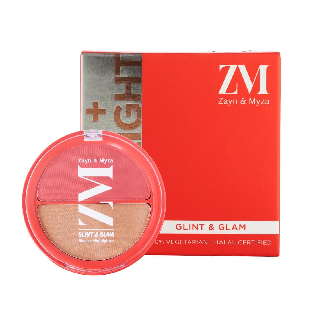 ZM Zayn & Myza Glint & Glam Blush + highlighter Duo, Party Glam, 8 g