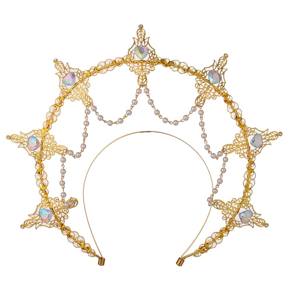BLESSUME Halo Crown Mary Goddess Headband Women's Halloween Costume Goddess Headpiece (Style 2)