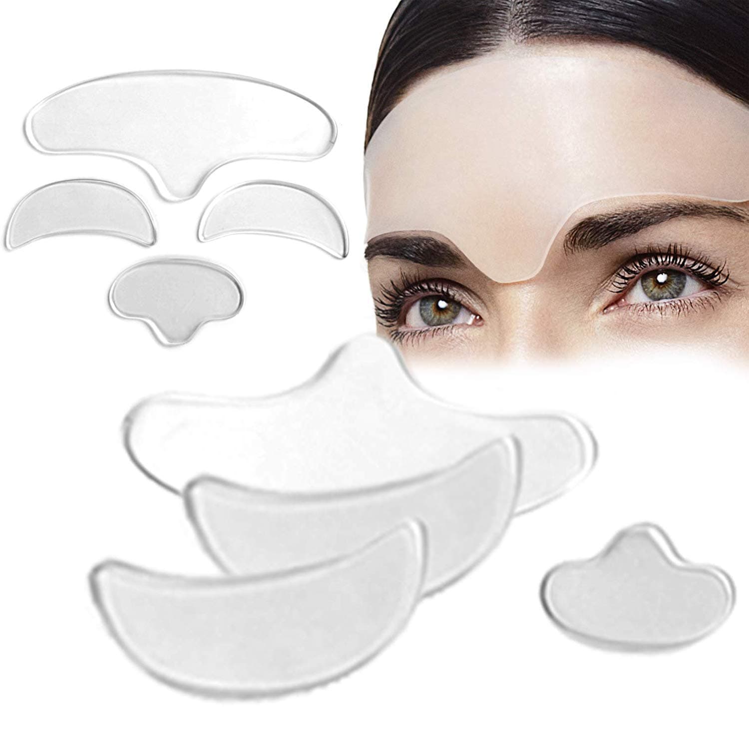 NBCT Facial Anti-Wrinkle Strips, Smoothing and Lifting Forehead Wrinkle Patches, Medium Size, 5 pcs, Silicone Hydrogel Patch