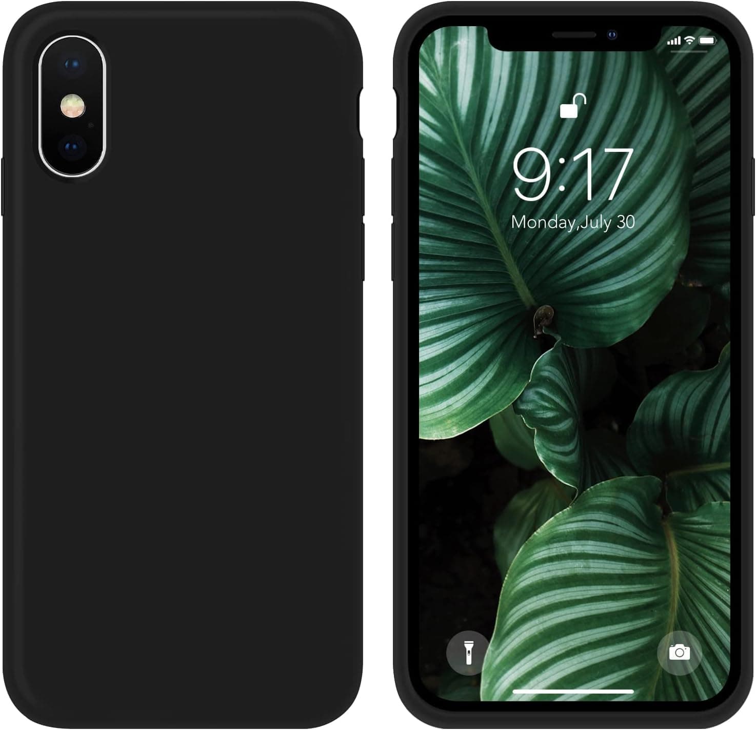 EMODIL Case for iPhone XS/X - Slim Fit Soft TPU Cover, Flexible Silicone, Matte Finish (Black)