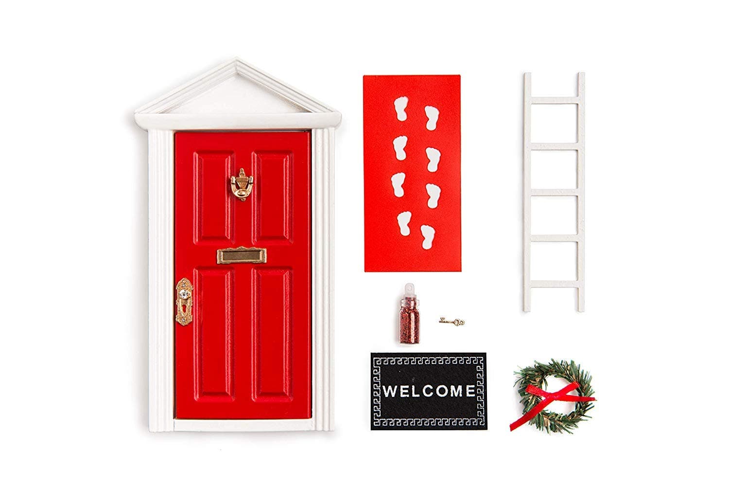 Christmas Elf Wooden Miniature Red Magical Elf Doo kit Elf Door for Wall Elf Decoration Ideas Elf arrivial Back Activities