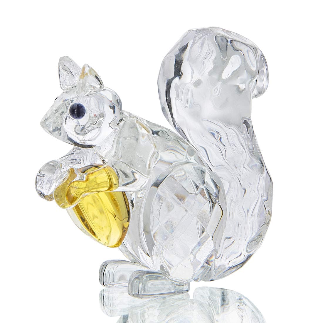 H&D HYALINE & DORA Crystal Animals Squirrel Collectible Figurine Paperweight Table Centerpiece Ornament