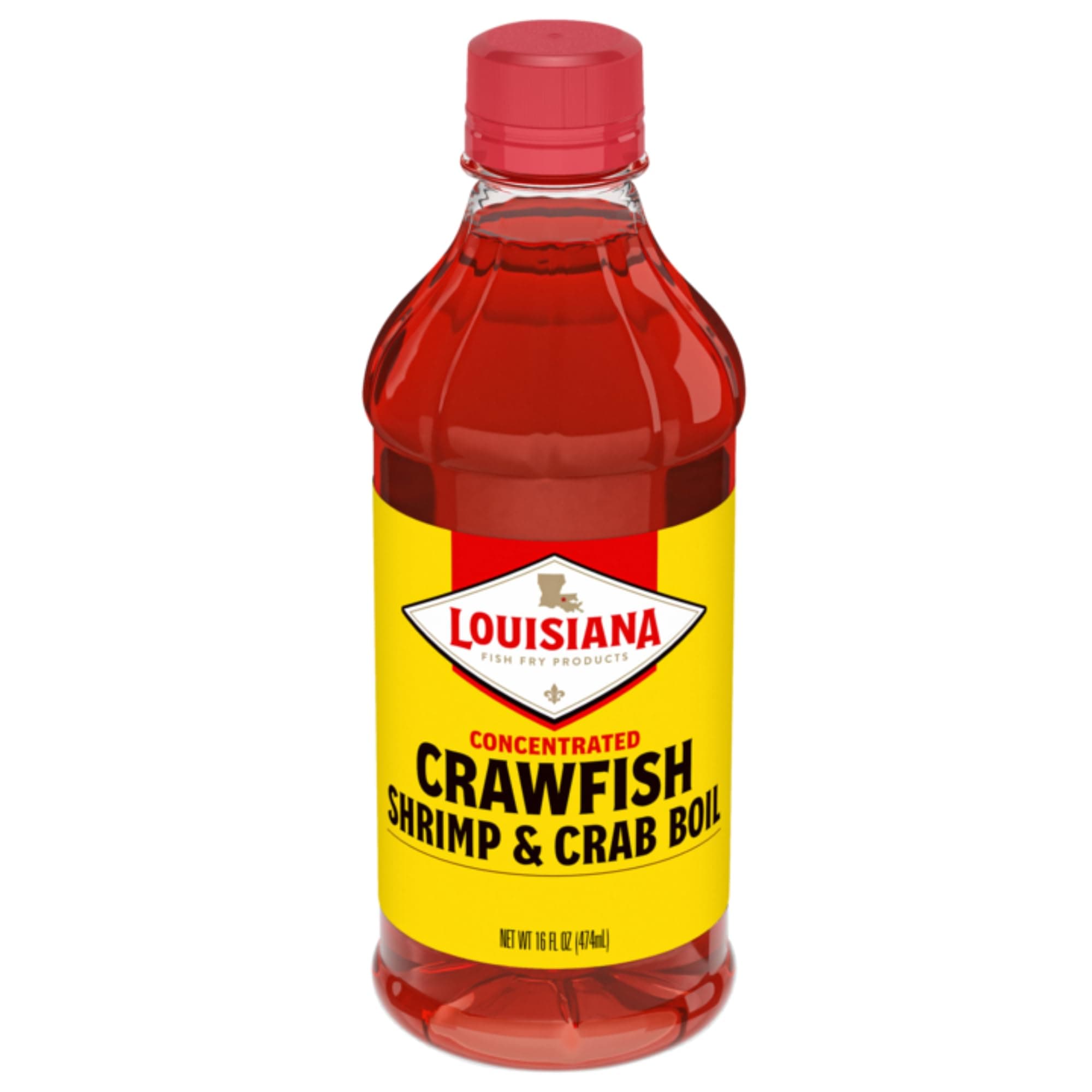 Louisiana Fish Fry Products Crawfish, Shrimp & Crab Concentrated Liquid Boil Seasoning - Spicy & Delicious Seafood Complete Seasoning - Low Salt Cajun Seasoning 16 oz (Pack of 1 Bottle)
