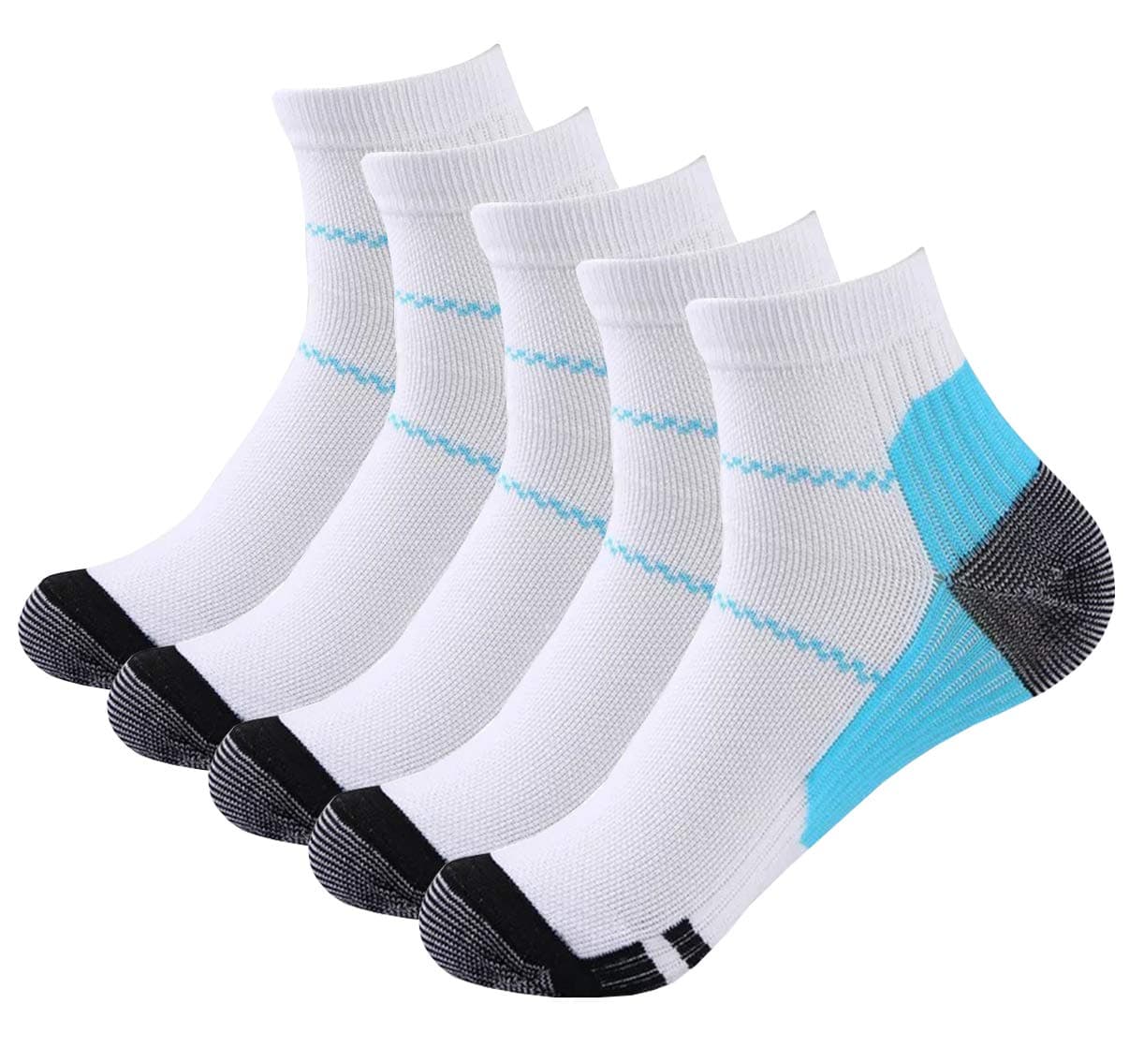 6 Pairs Johnda Compression Socks for Men and Women, Plantar Fasciitis Arch Support Foot Relieve Pain Supports Heel