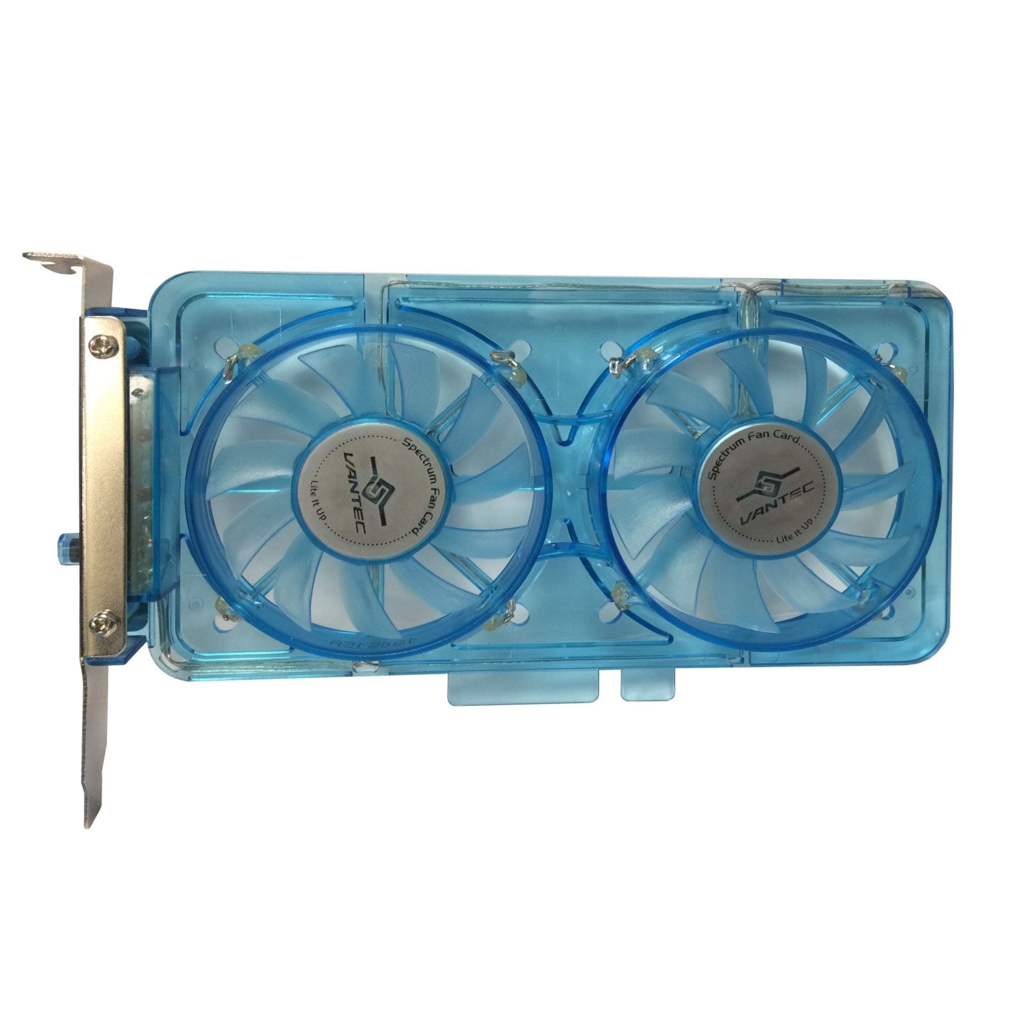 Vantec SP-FC70-BL Spectrum System Fan Card with Dual Adjustable 70mm UV LED Fans (Blue)