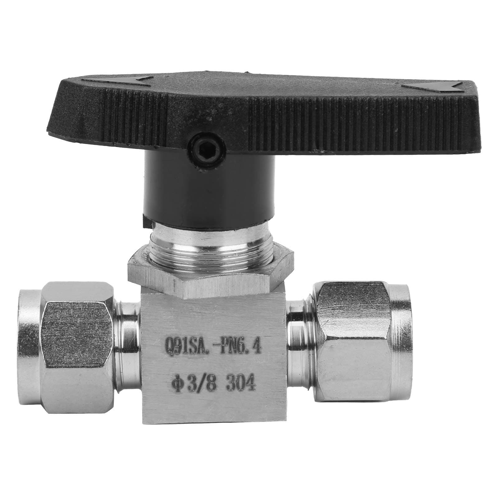 304 Stainless Steel Valve, Control Repeatable Installation SS‑44S6 Water Valve High Pressure for Gas for Liquid(Ф3/8)