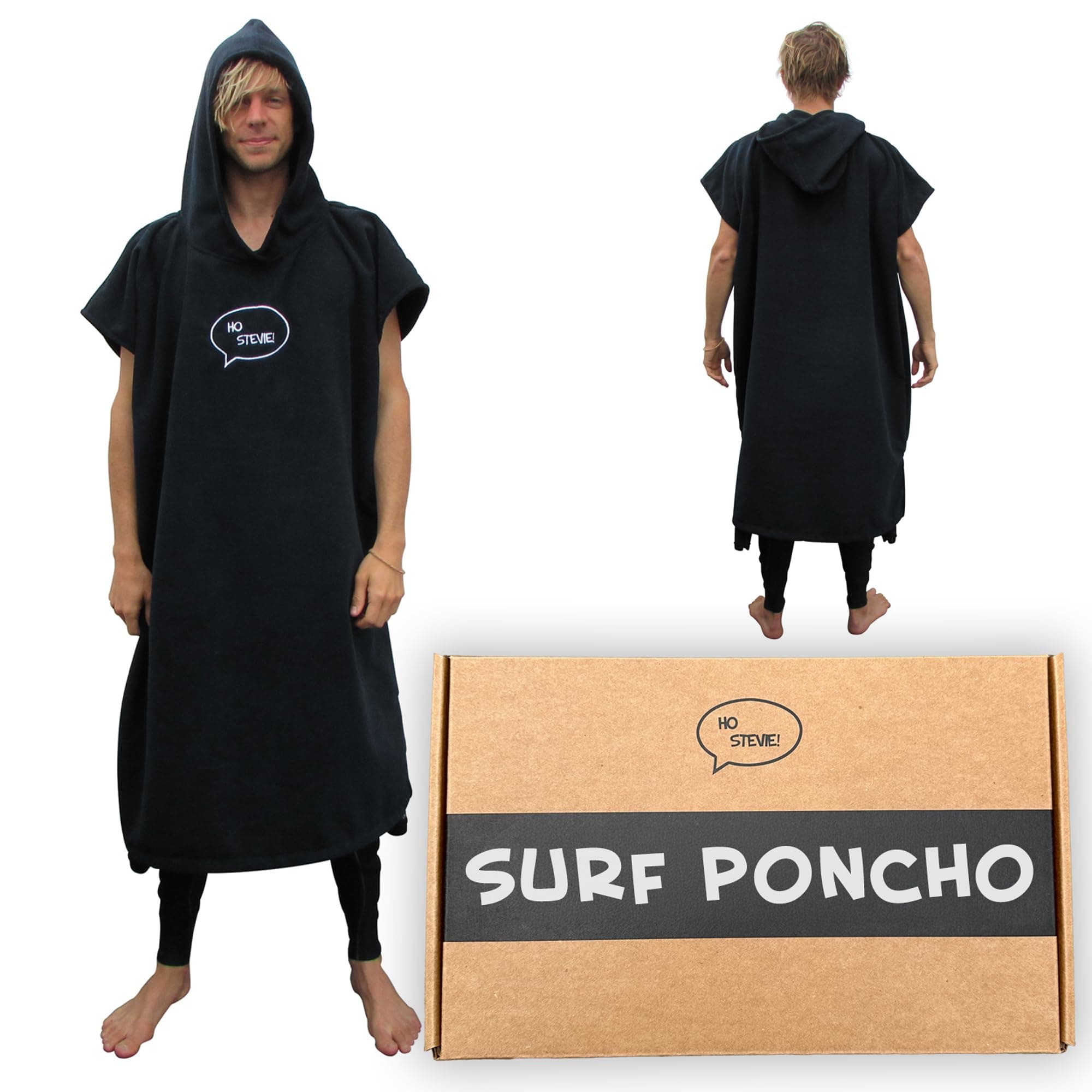 Ho Stevie! Surf Poncho - Warm and Soft - Easily Change in/Out of Wetsuit Without Towel Falling Down