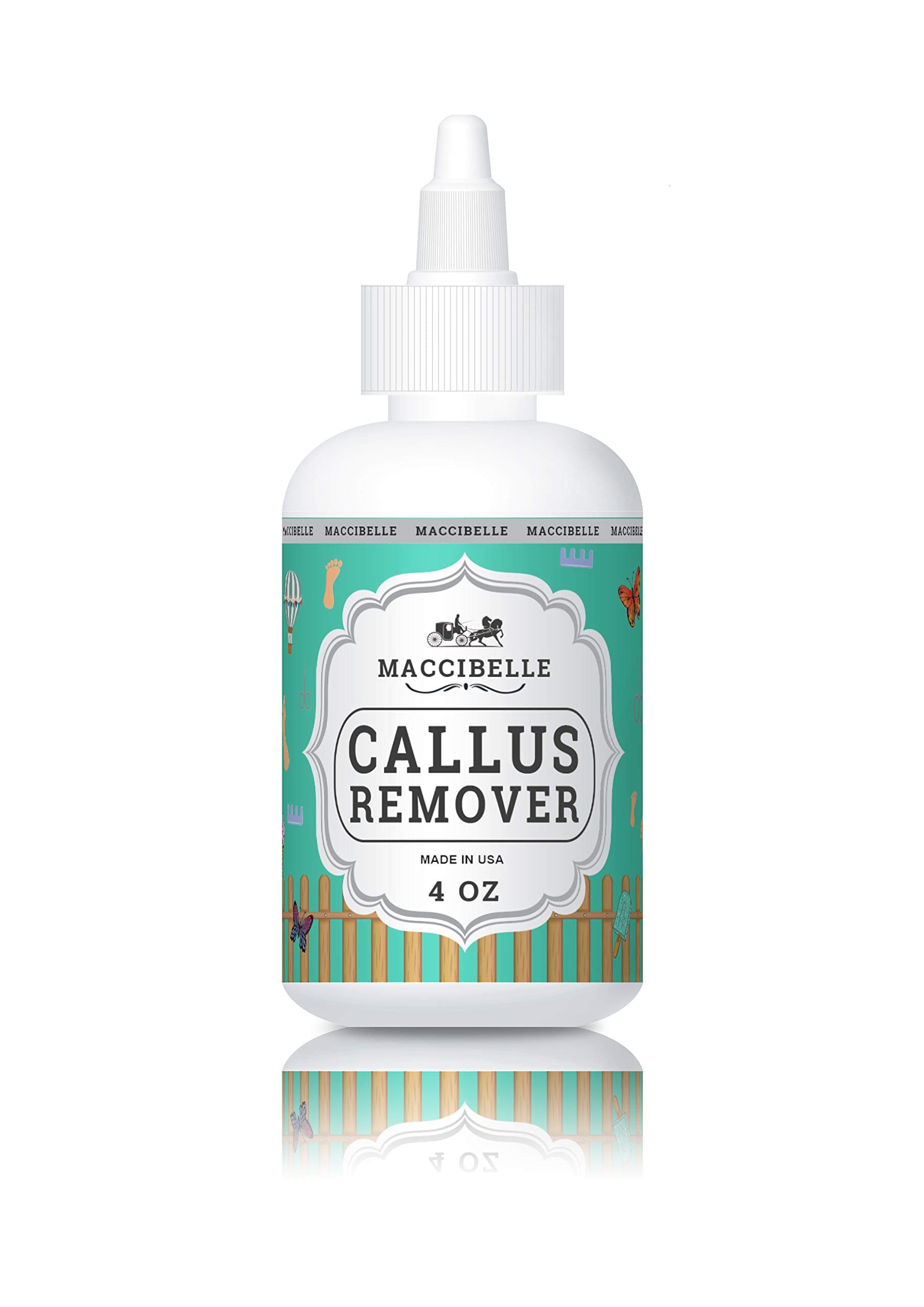 Maccibelle Callus Remover EXTRA STRENGTH For Feet, Professional Callus and Corn Eliminator Liquid Gel 4 oz (1 Bottle)