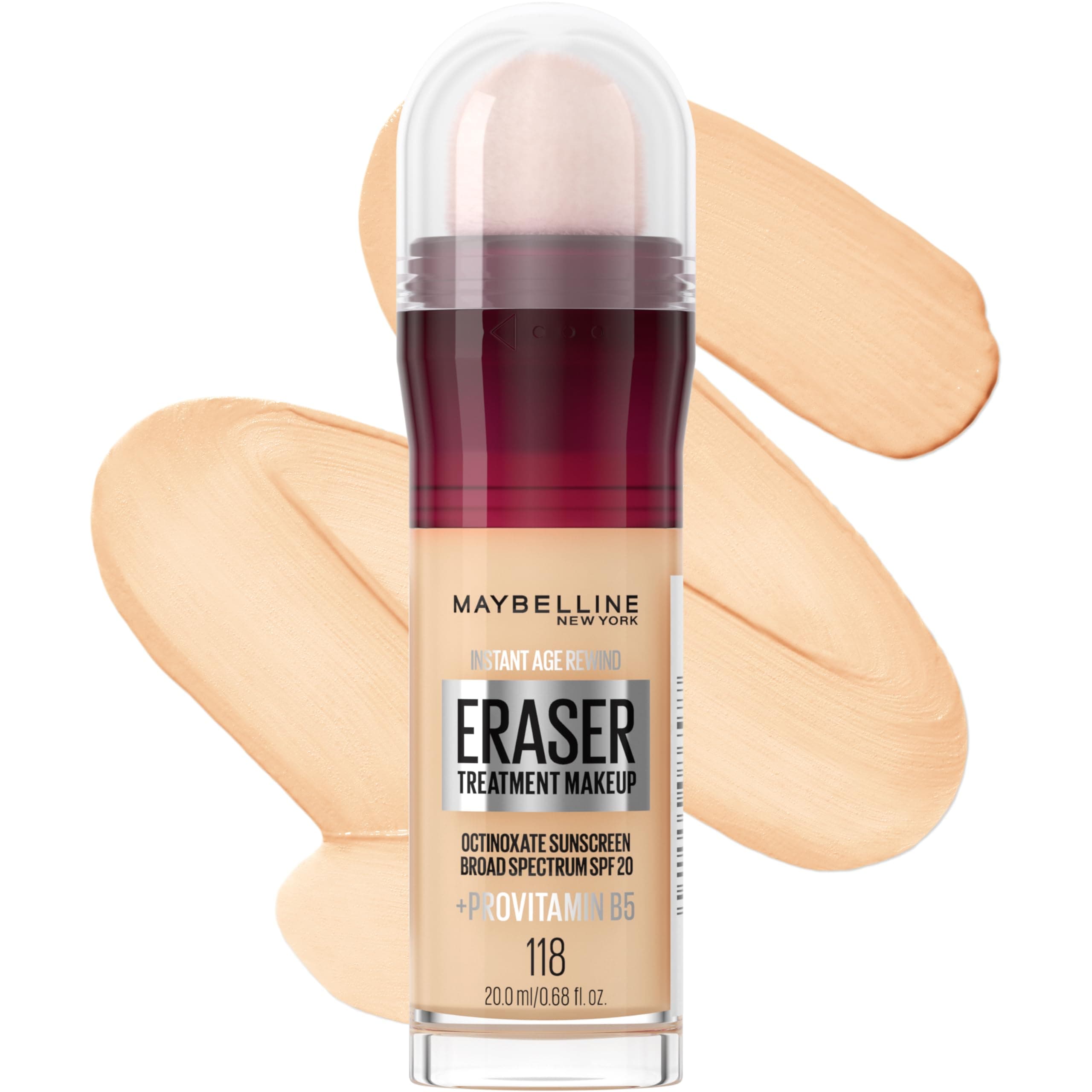 Maybelline Instant Age Rewind Eraser Foundation with SPF 20 and Moisturising Cream with Provitamin B5, 1 Piece, 118 0.68 oz Liquid (Pack of 1)