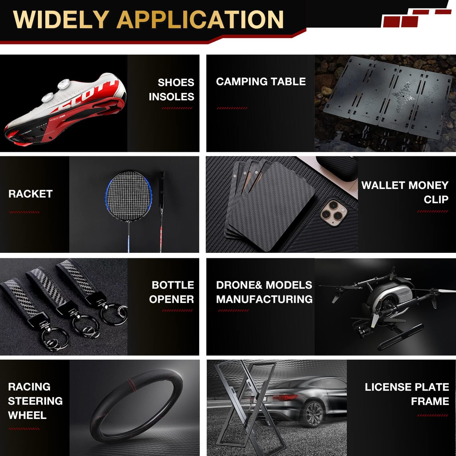 ARRIS 100X250X5MM Carbon Fiber Sheet, Available in 0.5MM 1.0MM 1.5MM 2.0MM 2.5MM 3.0MM 3.5MM 4MM 5.0MM 6MM 100% 3K Carbon Fiber Plate Board Plain Glossy for RC Aircraft