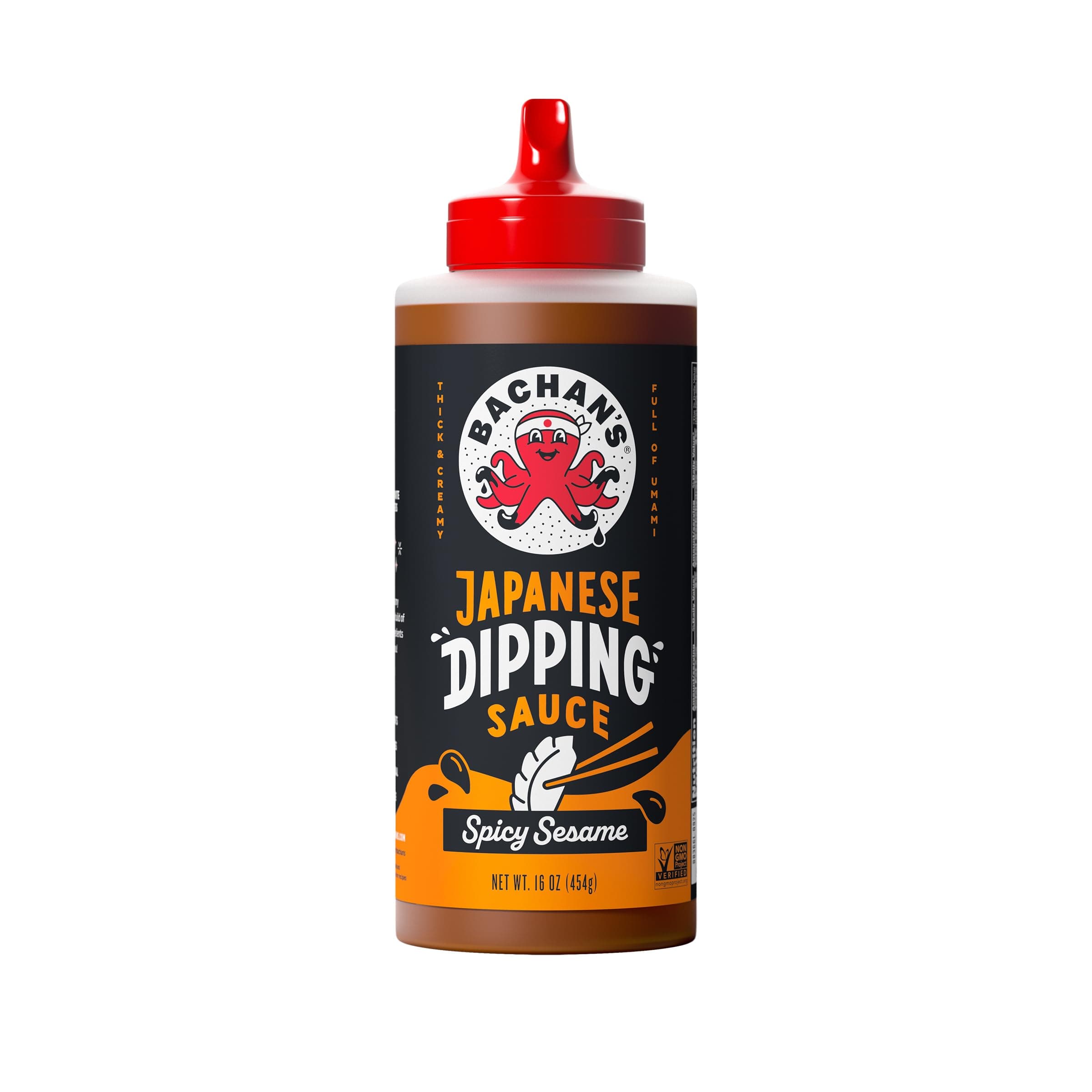 Bachan's Japanese Dipping Sauce - Spicy Sesame, 16 Oz Bottle, Cold-Filled, Non GMO, No Preservatives, No Nut, Non Dairy, Vegan and BPA free. Dipping Sauce for Wings, Chicken, Steak, Appetizers