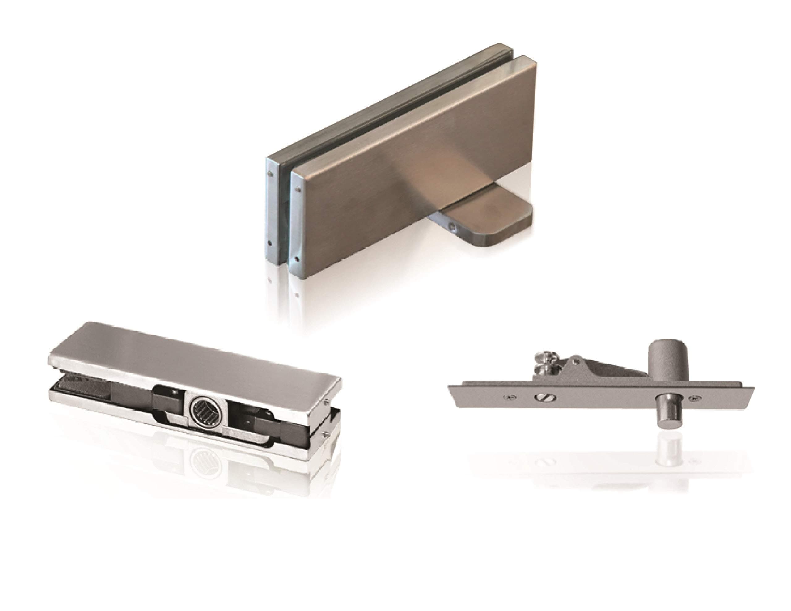 NHN Hydraulic Self Closing Pivot Door Closer (Non Hold Open) for Glass Door + Top Patch + Adjustable Top Pivot, No Floor Digging