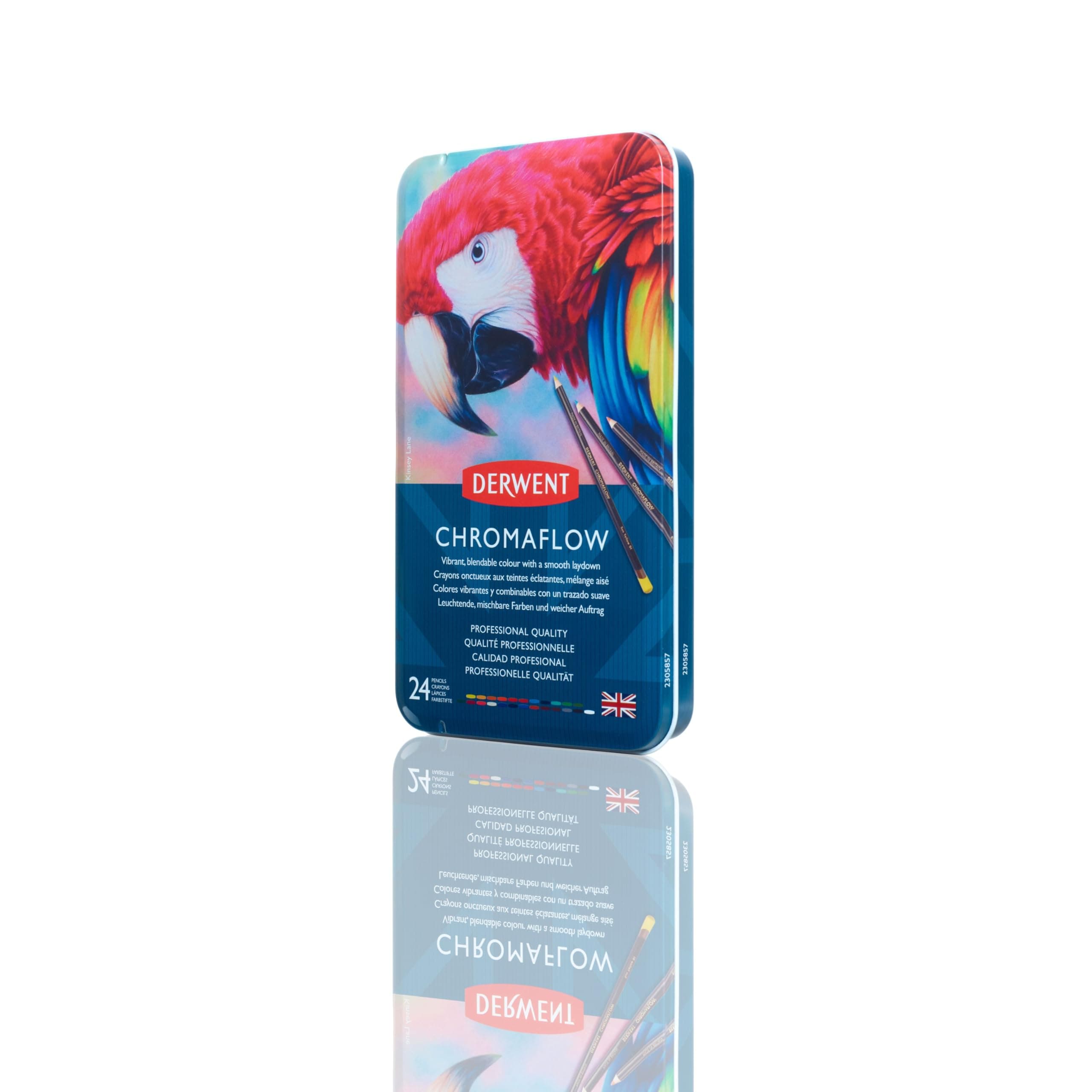 Chromaflow Colored Pencils Tin, Set of 24, Great for Holiday Gifts, 4mm Wide Core, Multicolor, Smooth Texture, Art Supplies for Drawing, Blending, Sketching, Professional Quality (2305857)