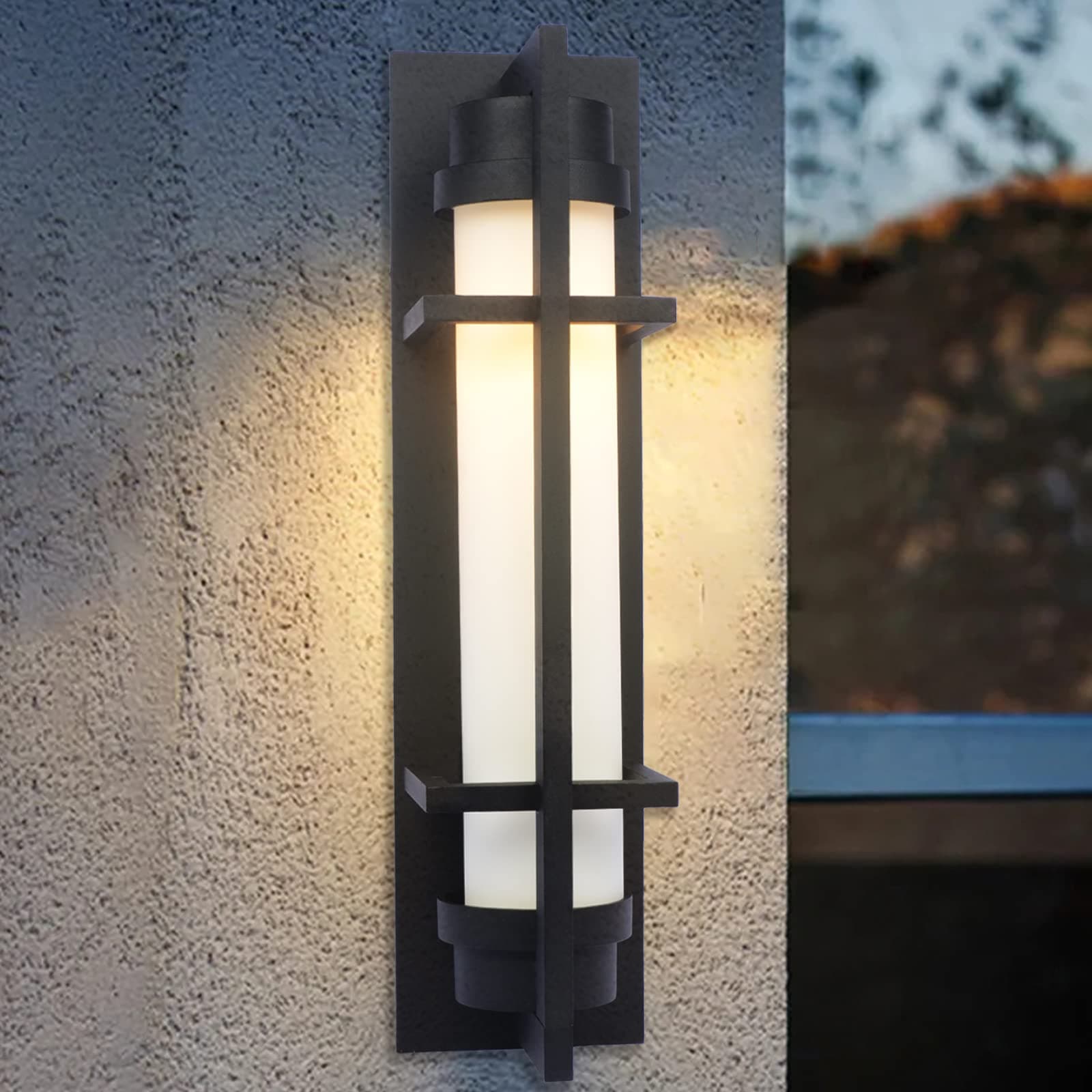 ALVIME Outdoor Wall Sconce, Exterior Lights Fixture, Waterproof&All-Weather Wall Lanterns, Porch Outside Lighting for Entryway, House Front Door, Farmehouse, Patio, Garage, E26 Base&Etched Opal