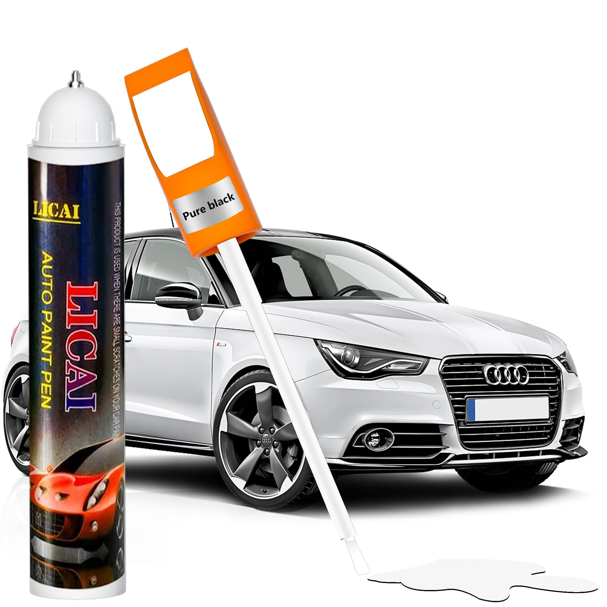 AutoglymTouch Up Paint For Cars, Automotive White Car Paint Pen Scratch Repair Two-In-One Touch Up Paint, Quick & Easy Solution To Repair Minor Automotive Scratches Touch Up Paint Pen 0.4 fl oz
