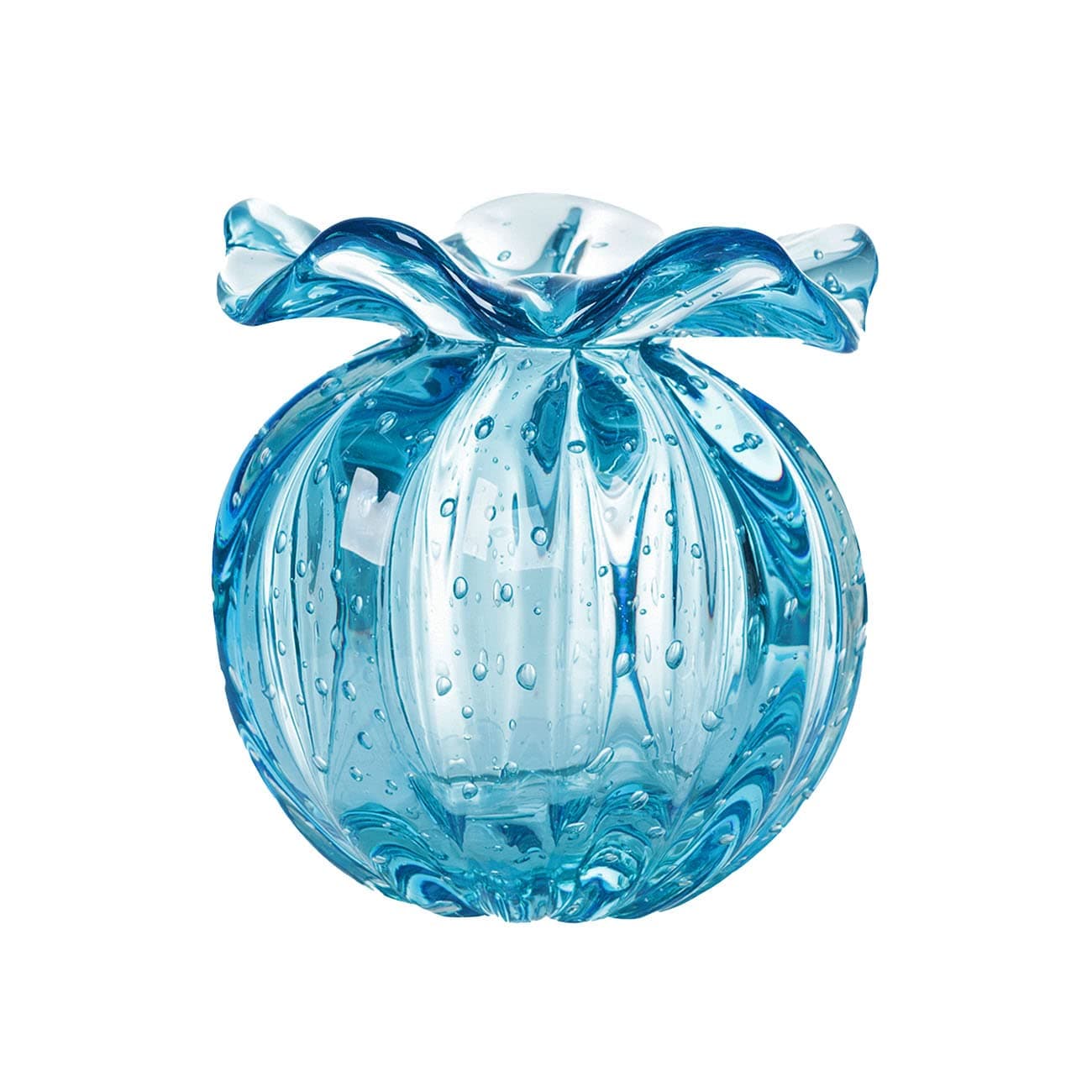 TAVARES Murano Crystal Vases for Flowers - A Stunning Decorative Flower Vase Centerpiece & Small Crystal Vase Perfect for Home or Room Decoration - Measuring 4.72x4.72 Inches