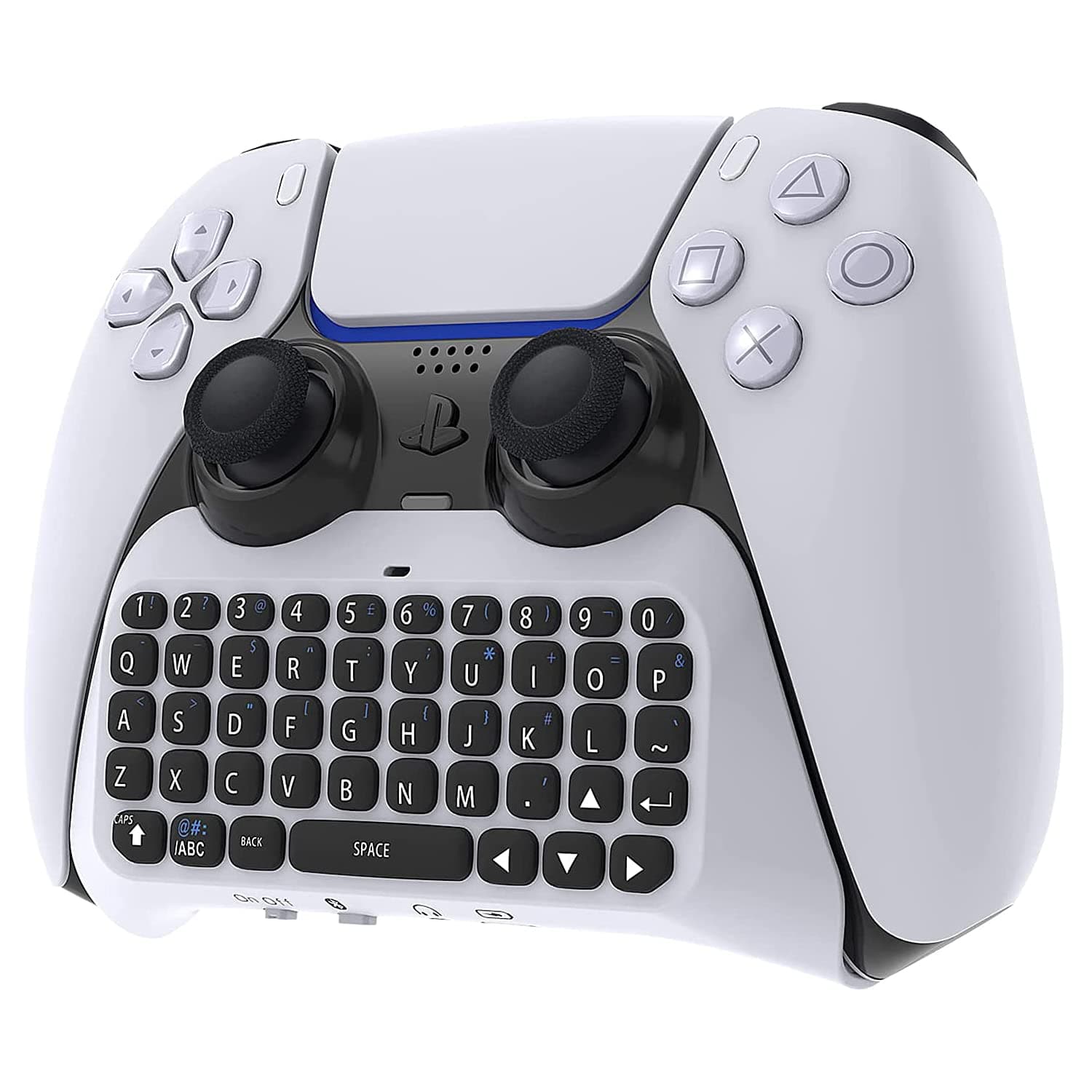 Barbuk Wireless Keyboard for PS5 Controller, Bluetooth 3.0 Mini Portable Gamepad Chatpad with Built-in Speaker & 3.5MM Audio Jack for Playstation 5 Voice Chat Board for Messaging and Gaming Live Chat