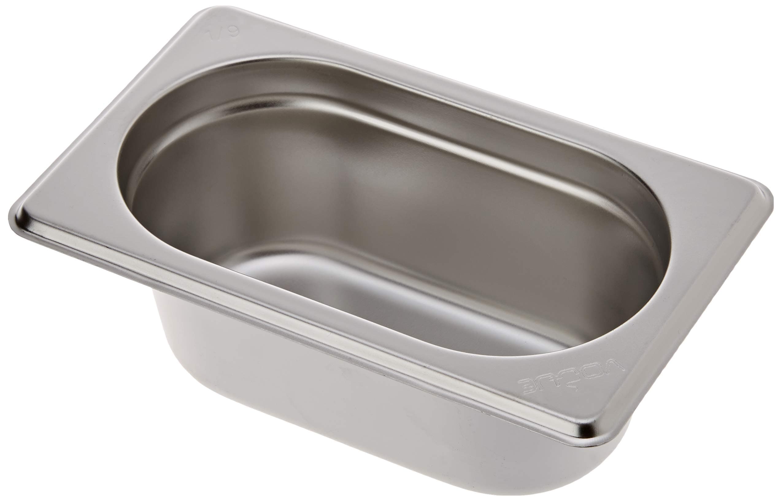 Vogue 12920 Stainless Steel 1/9 Gastronorm Pan 0.6Ltr/65mm Deep Food Container, Silver