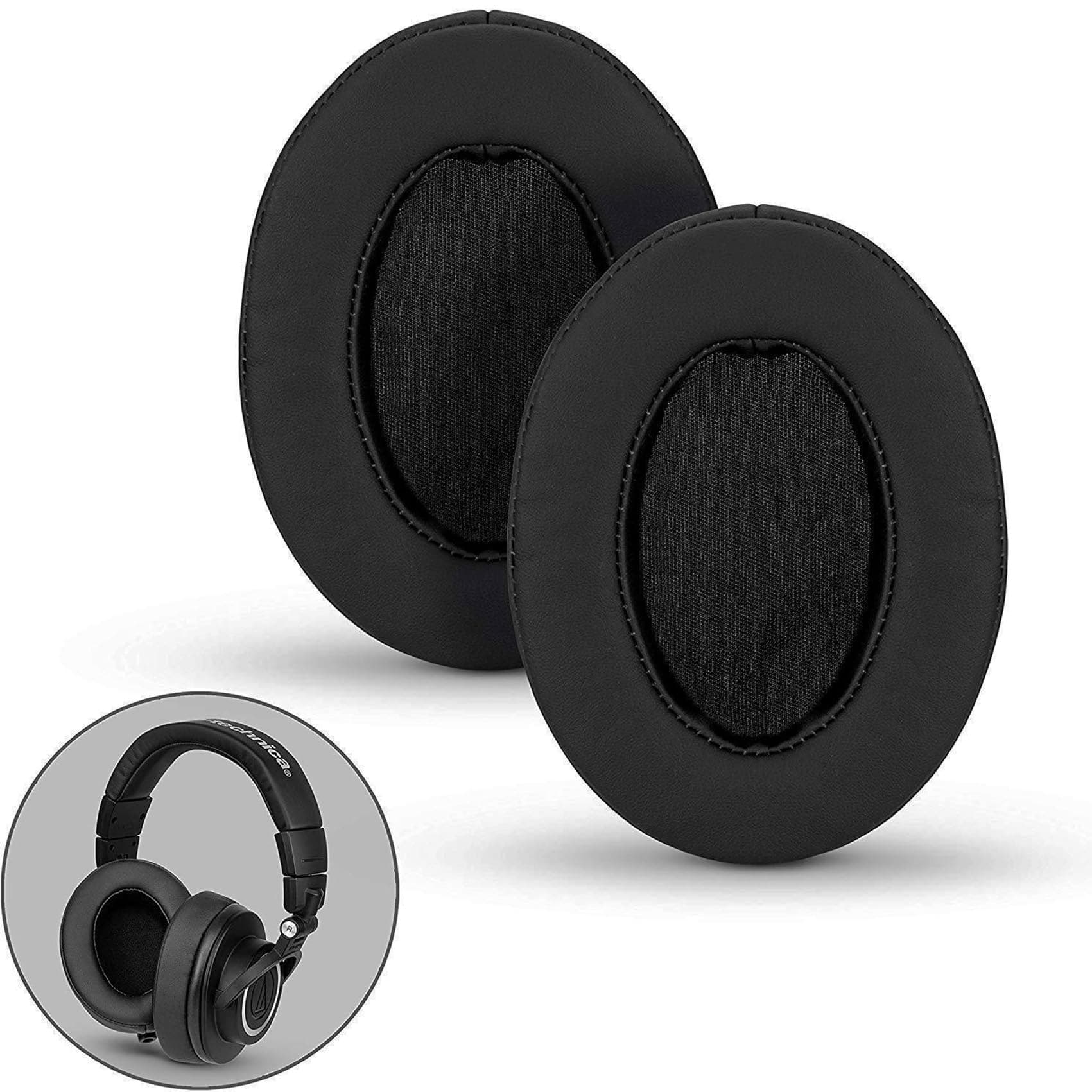 Angled Ear Pads Cushion for Brainwavz HM5, Turtle Beach Force X11, HD280 pro, Monoprice 8323, HifiMan, AKG, Sony, M50X M40X ATH M Series and More Large Headphone Replacement Earpad