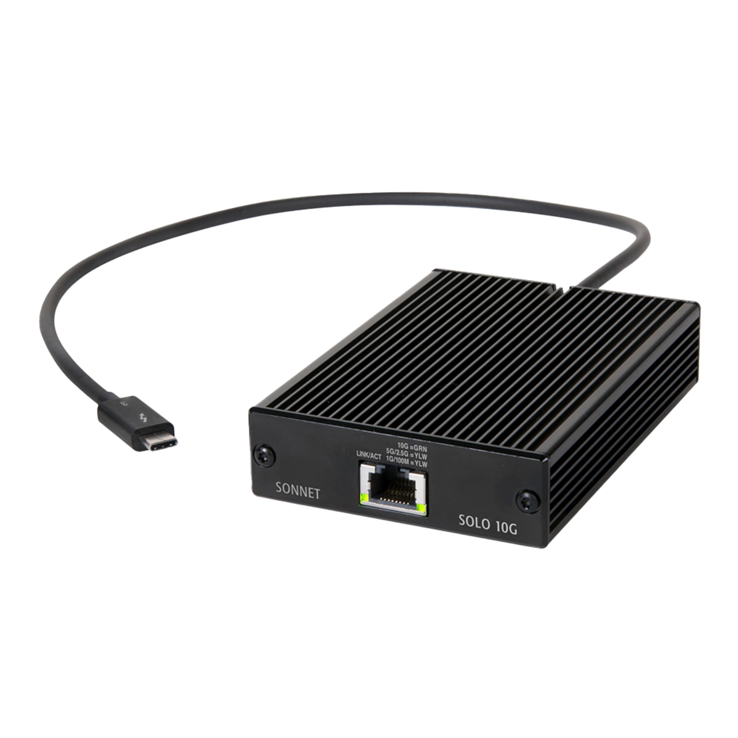 Sonnet Solo 10G Thunderbolt 3 to 10 Gigabit Ethernet Fanless Adapter with NBASE-T Support