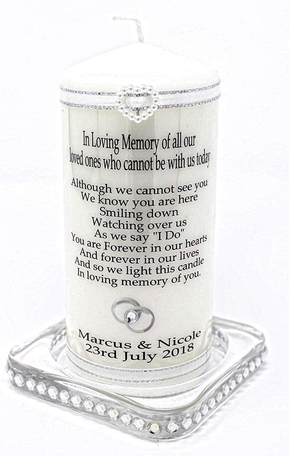 Cellini candles Wedding Absence Candle Personalised