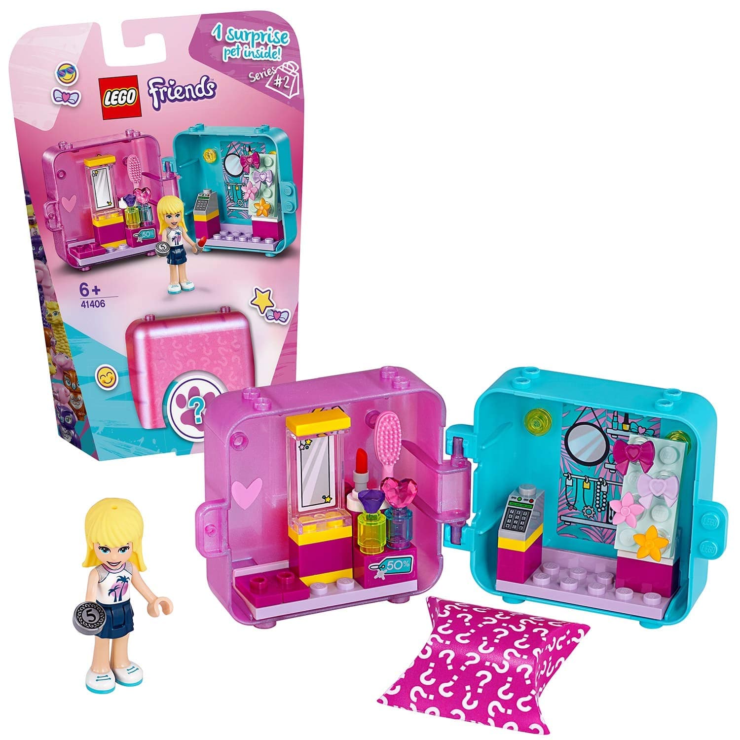 LEGO Friends Stephanie’s Shopping Play Cube 41406 Building Kit, Mini-Doll Set That Promotes Creative Play (44 Pieces)