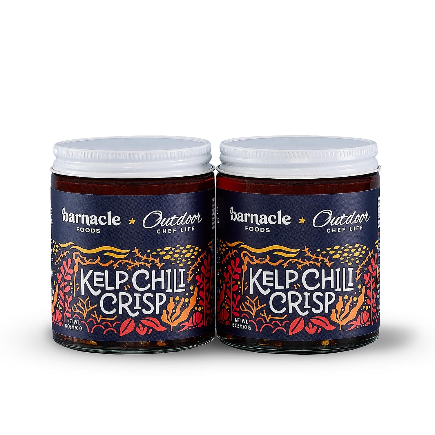 Barnacle Foods Kelp Chili Crisp, 6 oz. - Medium Spice - Made in Alaska - Crunchy & Flavorful Chili Crisp with Onion, Garlic & Chiles de Arbol - Perfect for Noodles, Pizza & More - Pack of 2