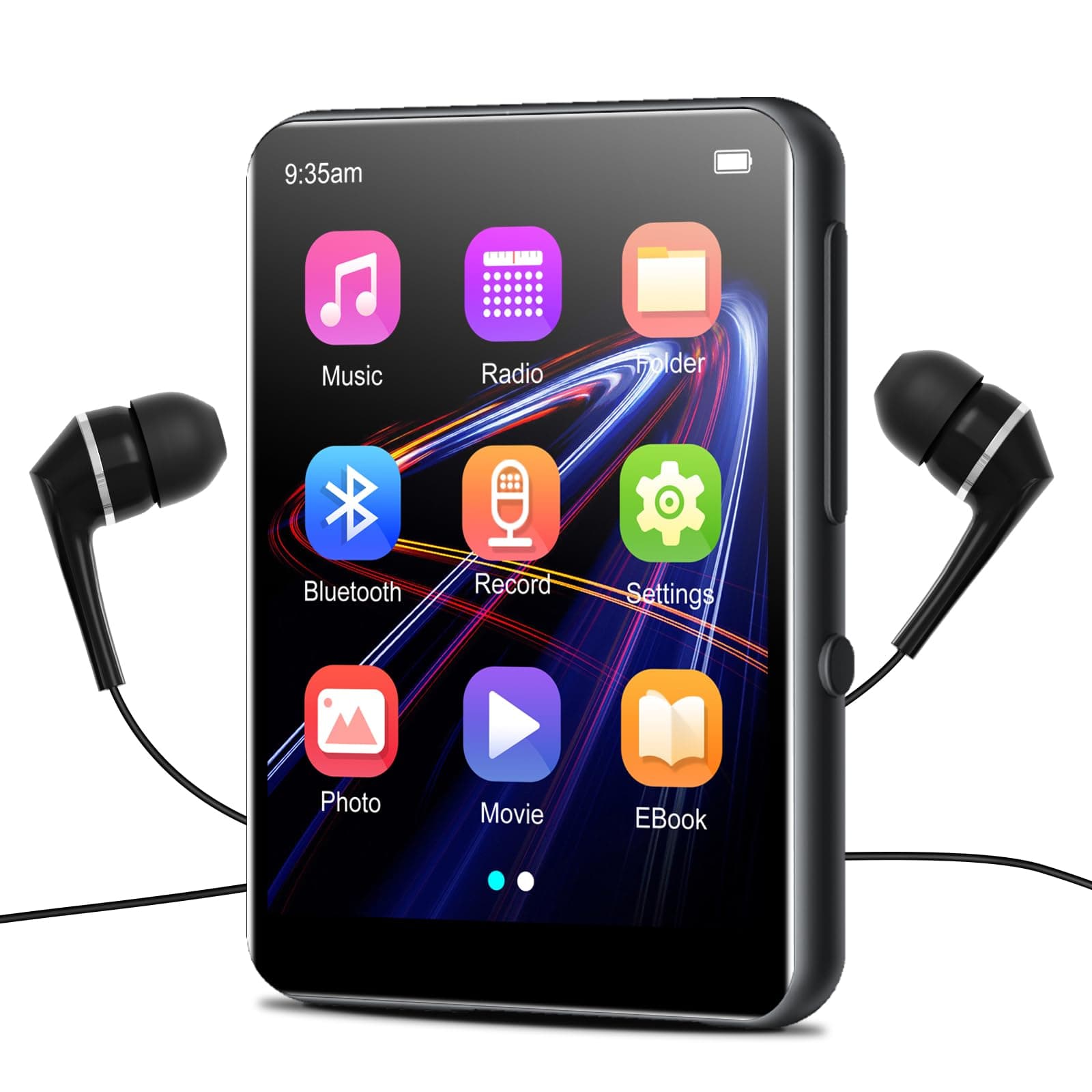 SWOFY M4 32GB MP3 Audio Player with Bluetooth 5.0, Mini HiFi Lossless Digital Music Player | 2.4 Inch Touch Screen | FM Radio | Voice Recorder | Smart E-Book | Alarm