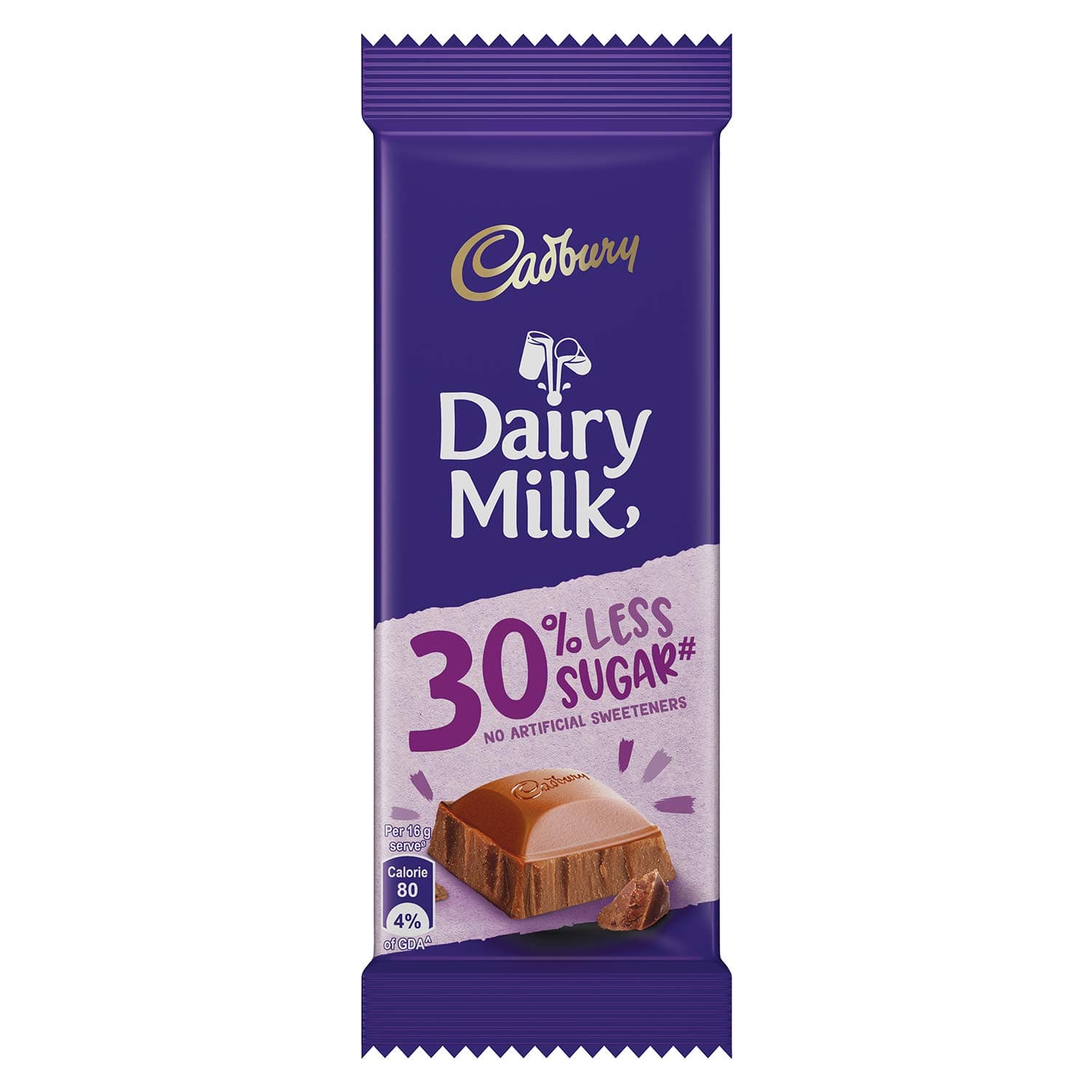 Cadbury Dairy Milk Chocolate Bar with 30% less Sugar, 43 g