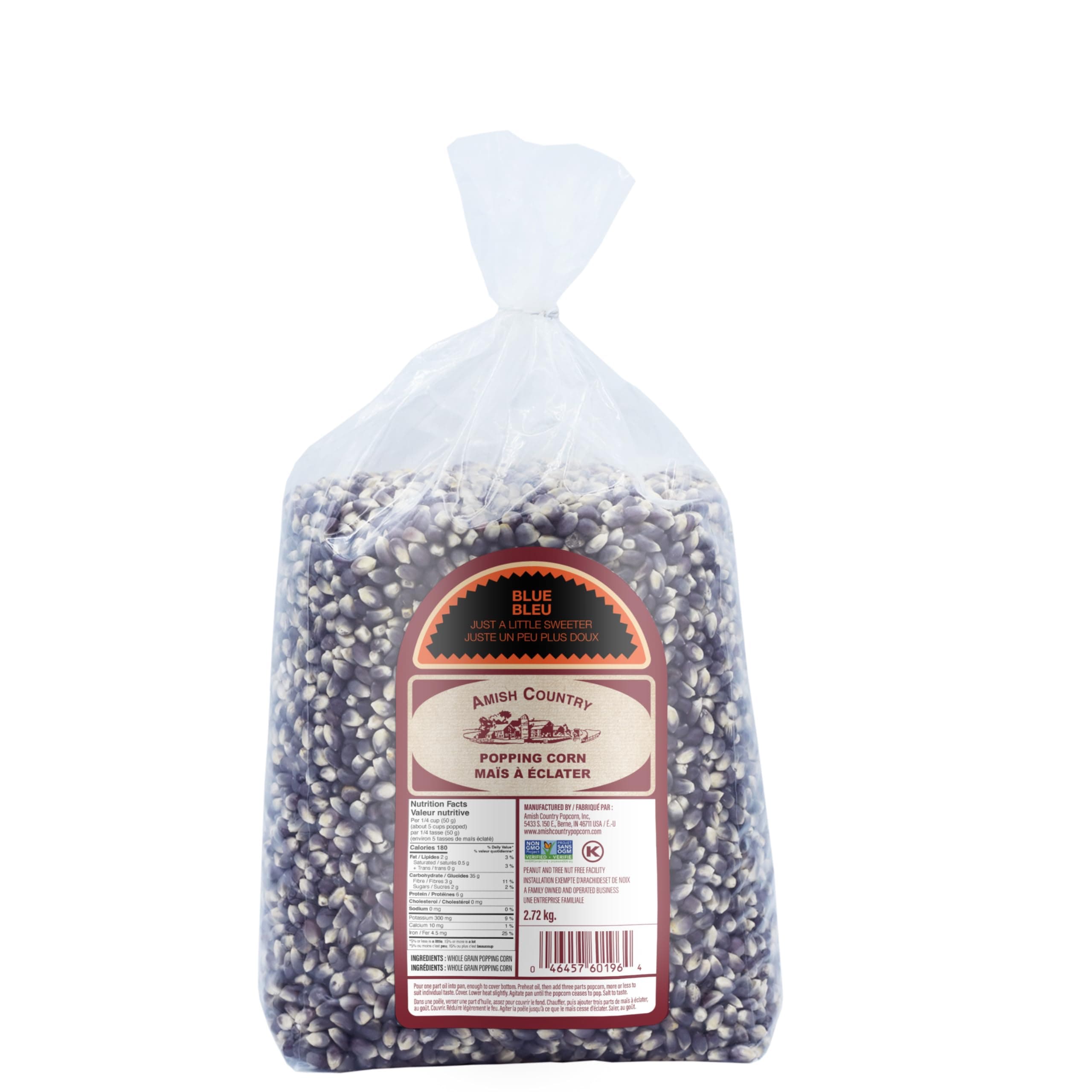 Amish Country Popcorn | 6 lbs Bag | Blue Popcorn Kernels | Old Fashioned, Non-GMO and Gluten Free (Blue - 6 lbs Bag)