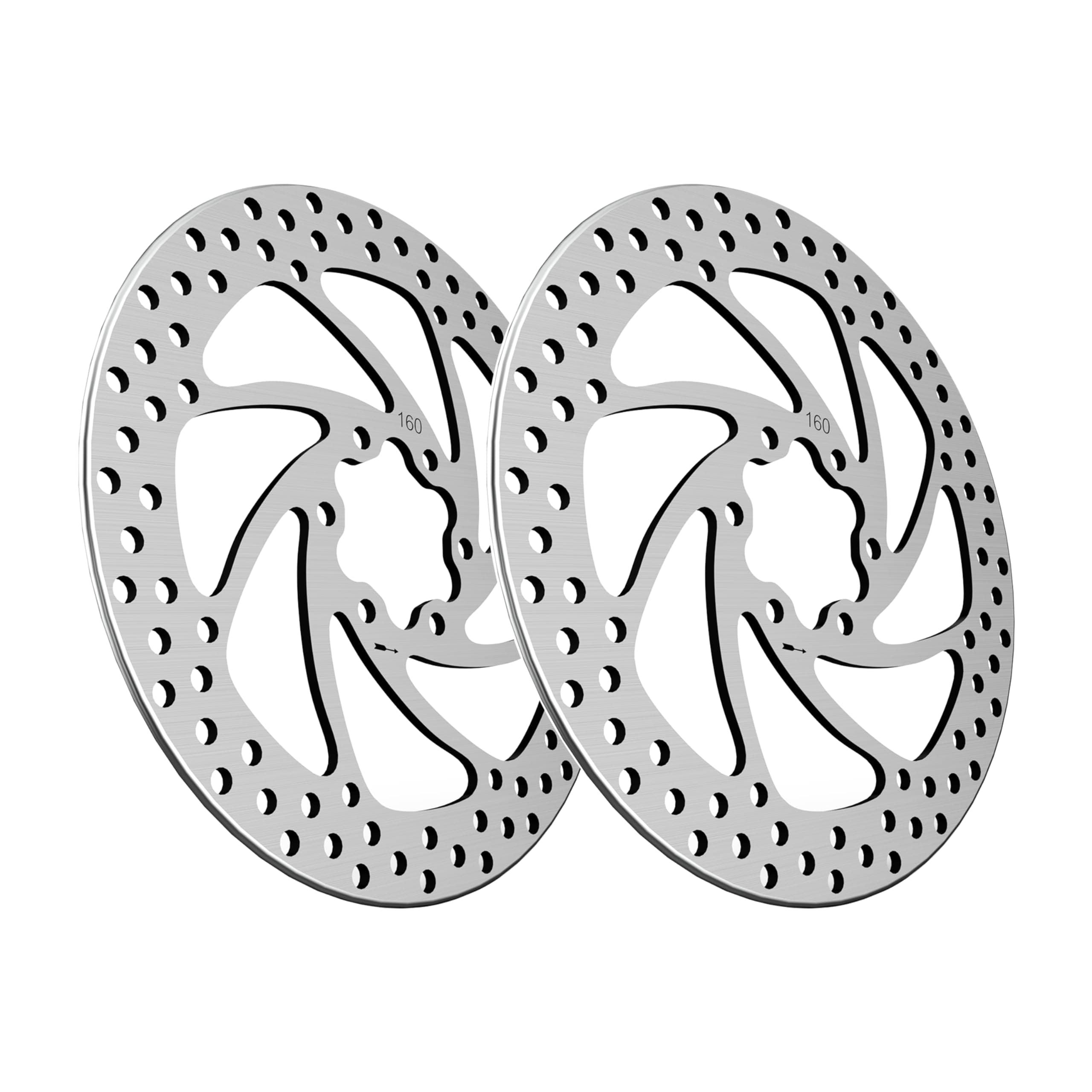 stio 2PCS 160mm Scooter Brake Disc Rotor Pad 6 Holes Rounded compatible with KAABO Wolf Warrior 11+,Wolf Warrior 11 PRO+,Wolf Warrior GT Pro,Wolf King+,Wolf King GT Pro,Wolf King GT/GTR Brake Parts