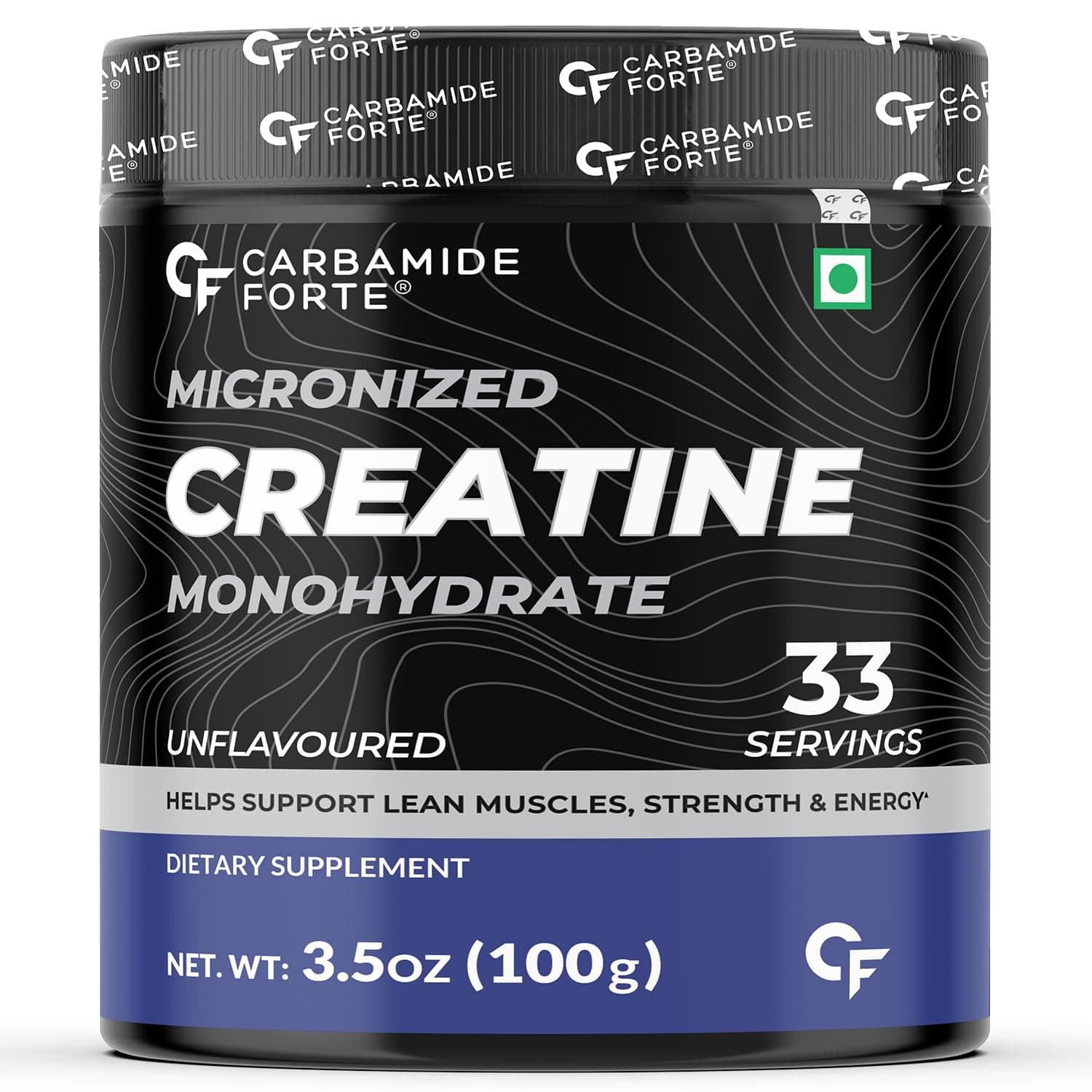 Carbamide Forte Micronised Creatine Monohydrate Powder 33 Servings – 100g | Creatine Supplement Powder Unflavoured for Lean Muscle Volumization, Strength & Energy