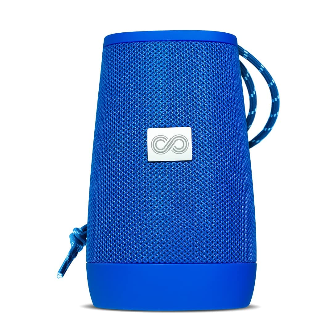 Crossloop Drom 3W Portable Speaker with Built-in Smartphone Stand for Video Calls, FM Radio, AUX Input, SD Card & Water Resistant with Dual Connectivity, 6 Hours Runtime. (Space Blue)