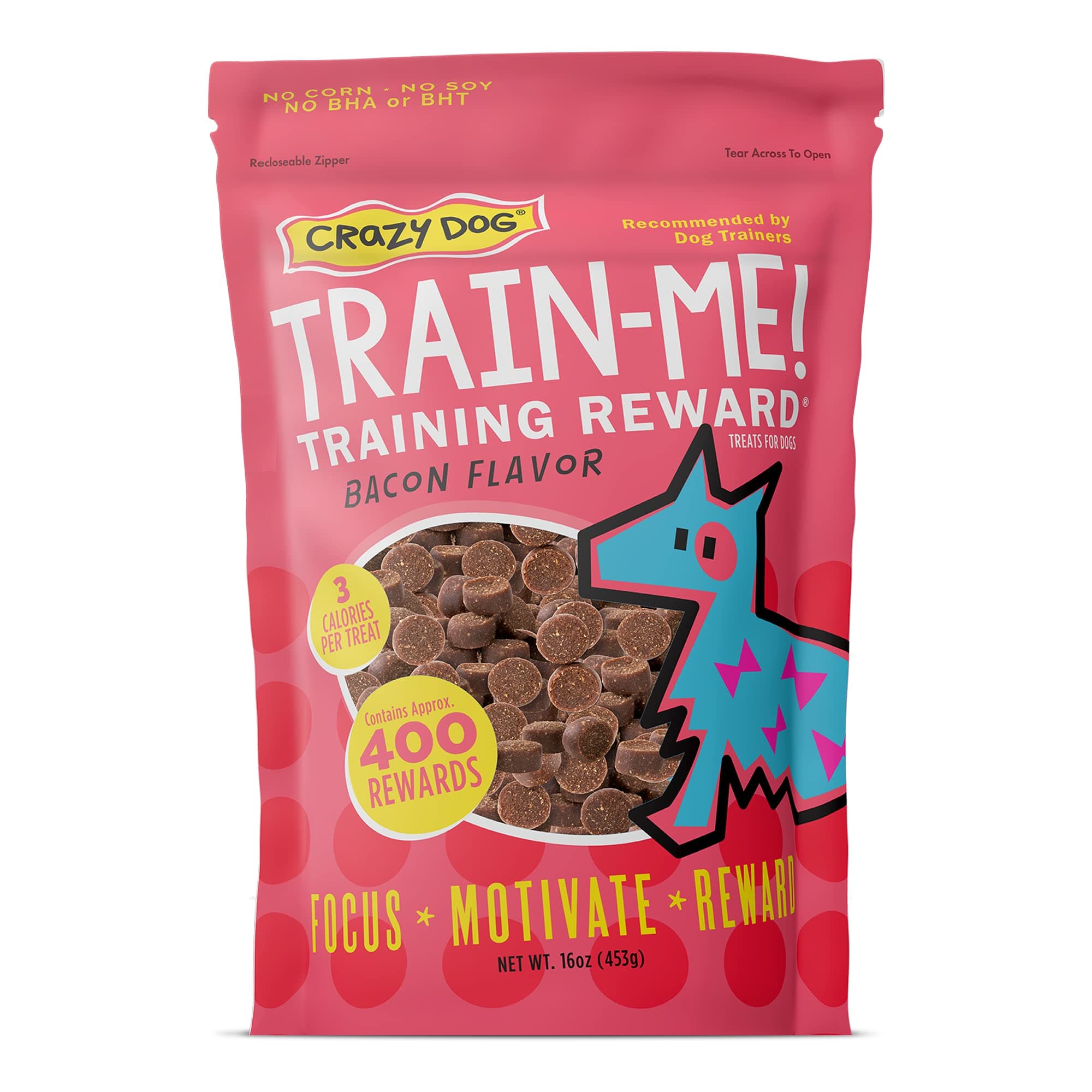 Train-Me! Training Treats 16 oz. Bag, Bacon Flavor, with 400 Treats per Bag, Recommended by Dog Trainers