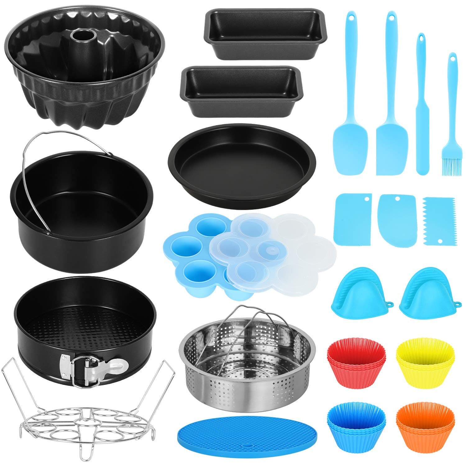 Esjay Cake Pan Set Accessories Compatible with Cooking Pot Set 6, 8Qt, Blue