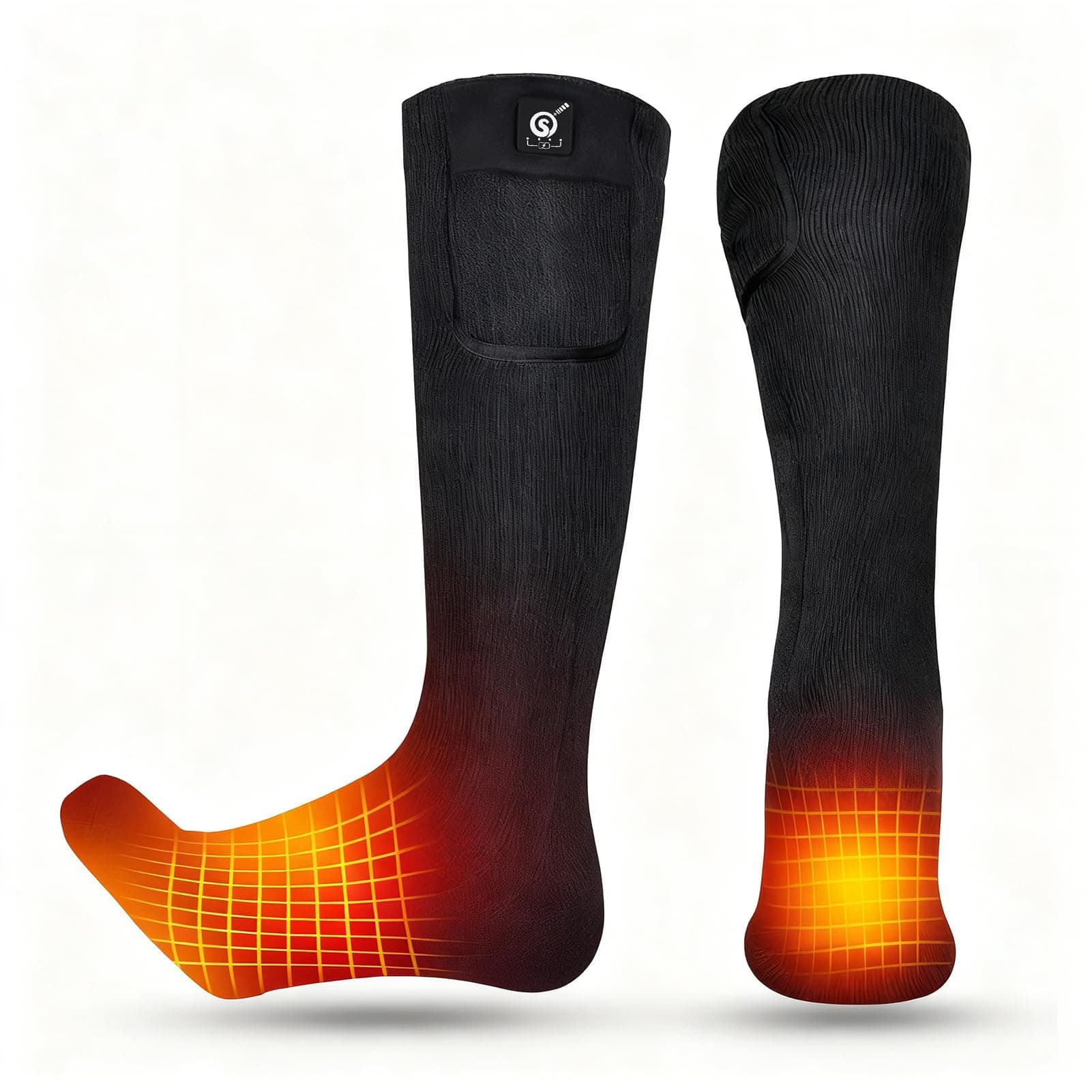 SNOW DEER Upgraded Rechargeable Electric Heated Socks,7.4V 2200mAh Battery Powered Cold Weather Heat Socks for Men Women,Outdoor Riding Camping Hiking Motorcycle Skiing Warm Winter Socks