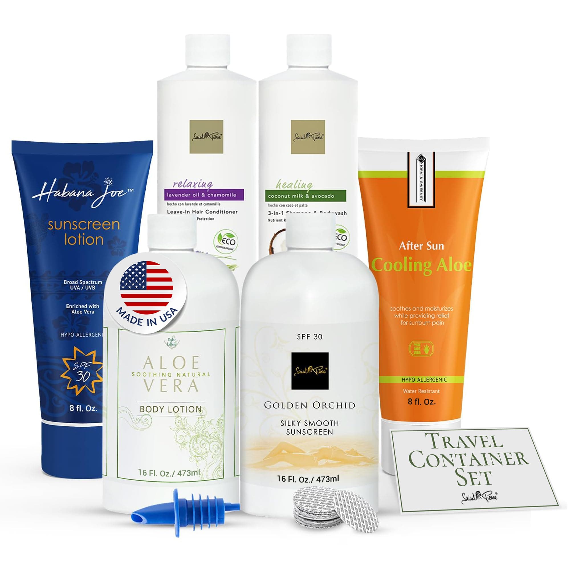 Disguised Four Bottle Two Tube Flask Kit (4-16 oz, 2-8 oz) Smuggle Alcohol on Cruises - be a Rum Runner