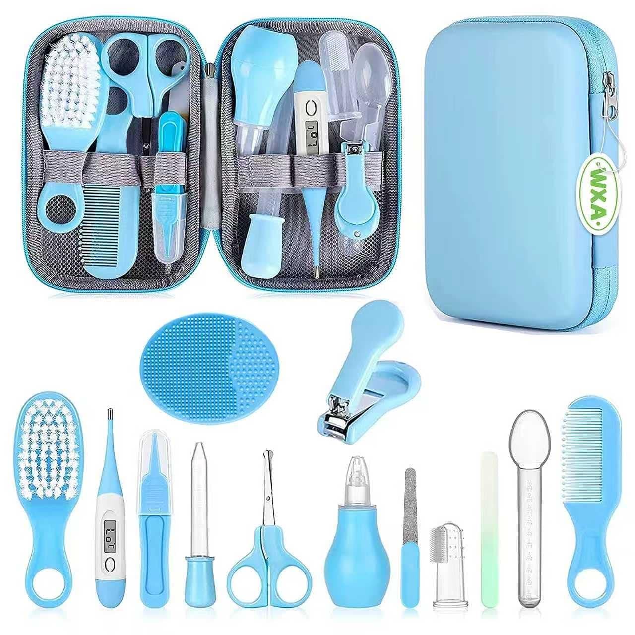Baby Grooming Kit, Infant Safety Care Set with Hair Brush Comb Nail Clipper Nasal Aspirator,Baby Essentials Kit for Newborn Girls Boys