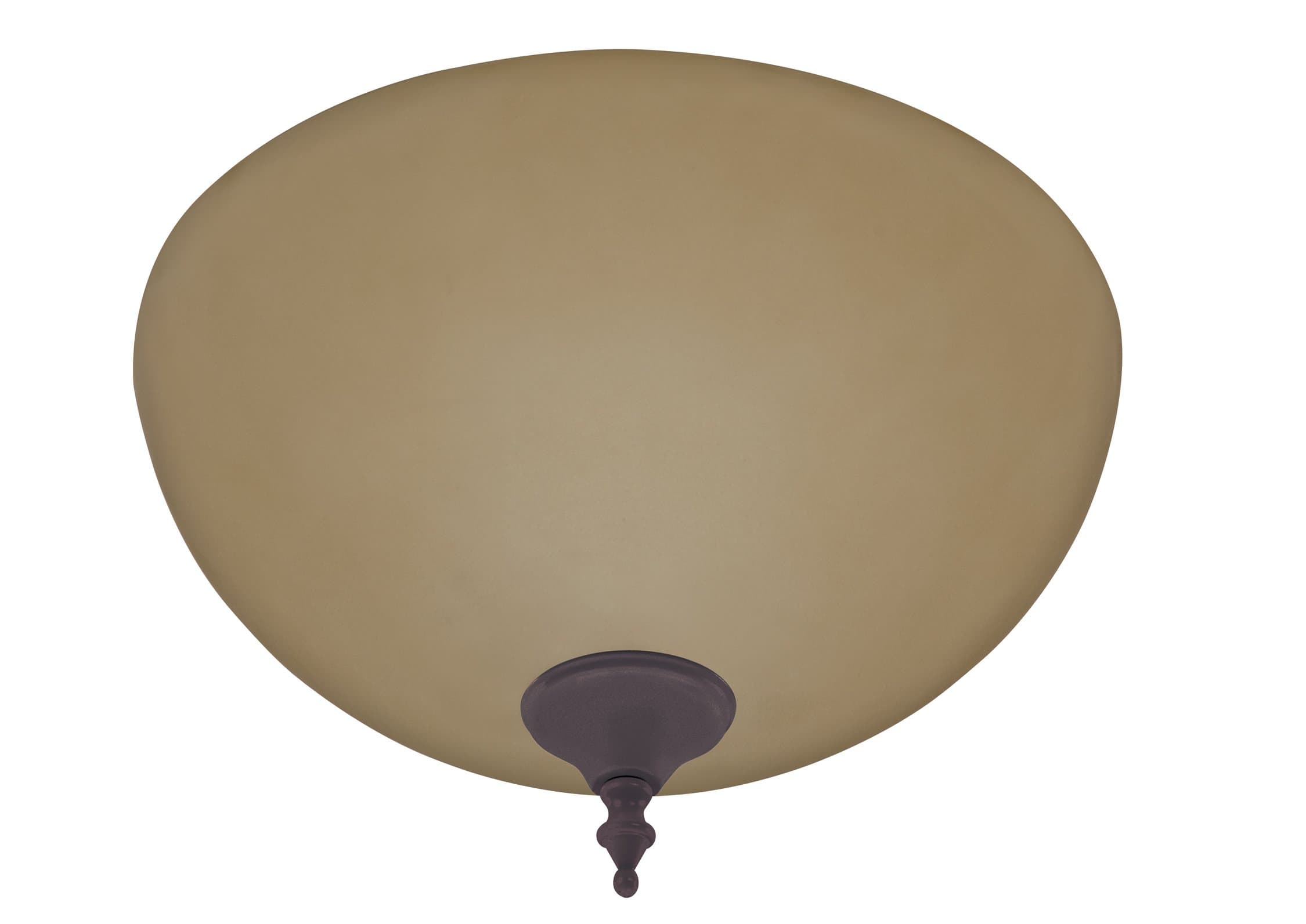 Hunter 21827 Builder Amber Light Bowl, with New Bronze and Antique Brass Cap and Finials