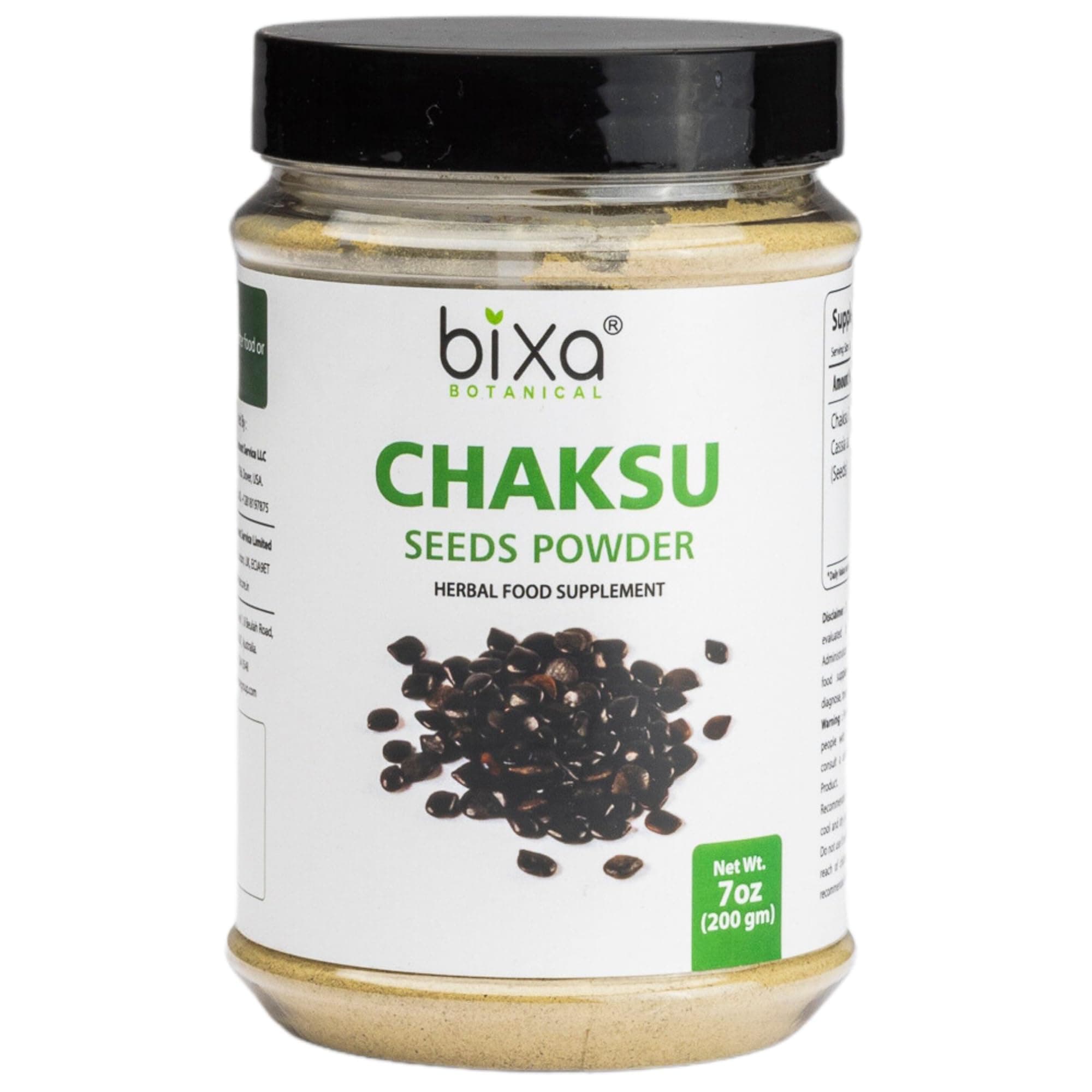 Chaksu Seed Powder | 200 Grams / 7 OZ | Gluten Free, Steam Treated, Vegan, 100% Pure.
