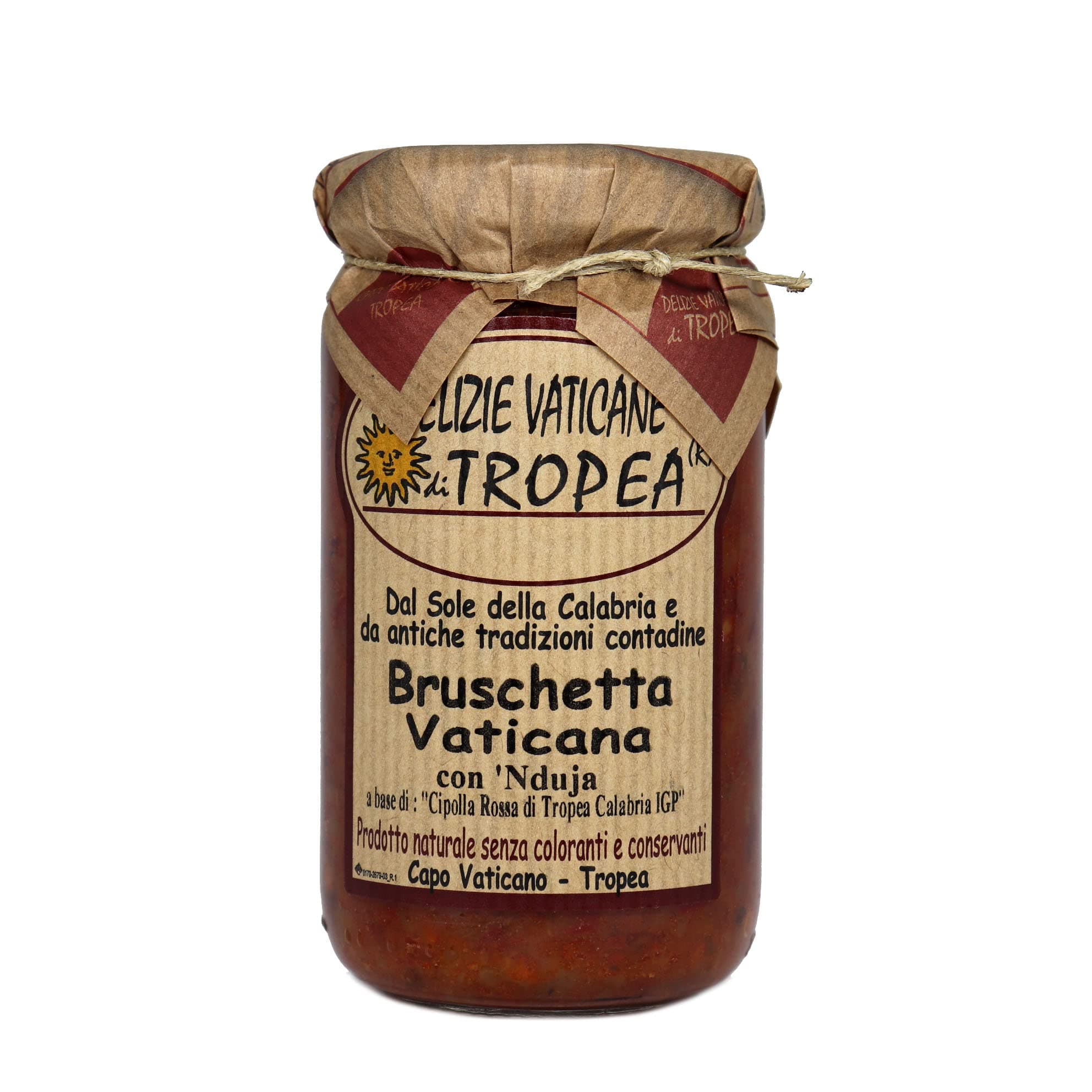 Italian Paste Bruschetta with Nduja - Italian Artesian Food Gourmet Delicatessen/Authentic Italian Taste - Versatile for Various Recipes - Made 100% Italy - Delizie Vaticane di Tropea 180gr
