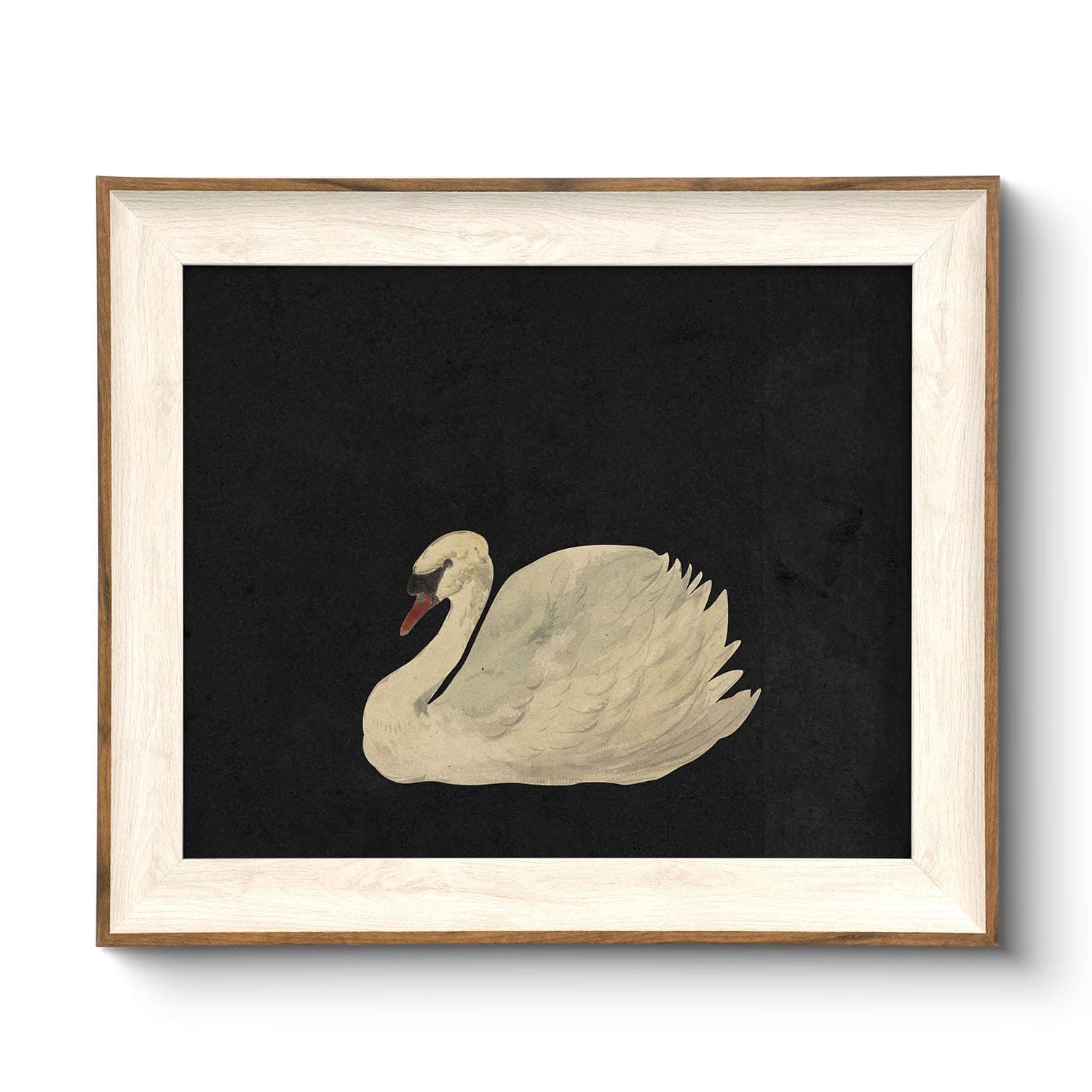 Framed Canvas Wall Art for Living Room, Vintage Home Decor Animal Oil Painting Summer Room Decor Bathroom Wall Decor, Swan Art Prints Gifts for Friends or Family -【Zwaan】-(10x12 inches)