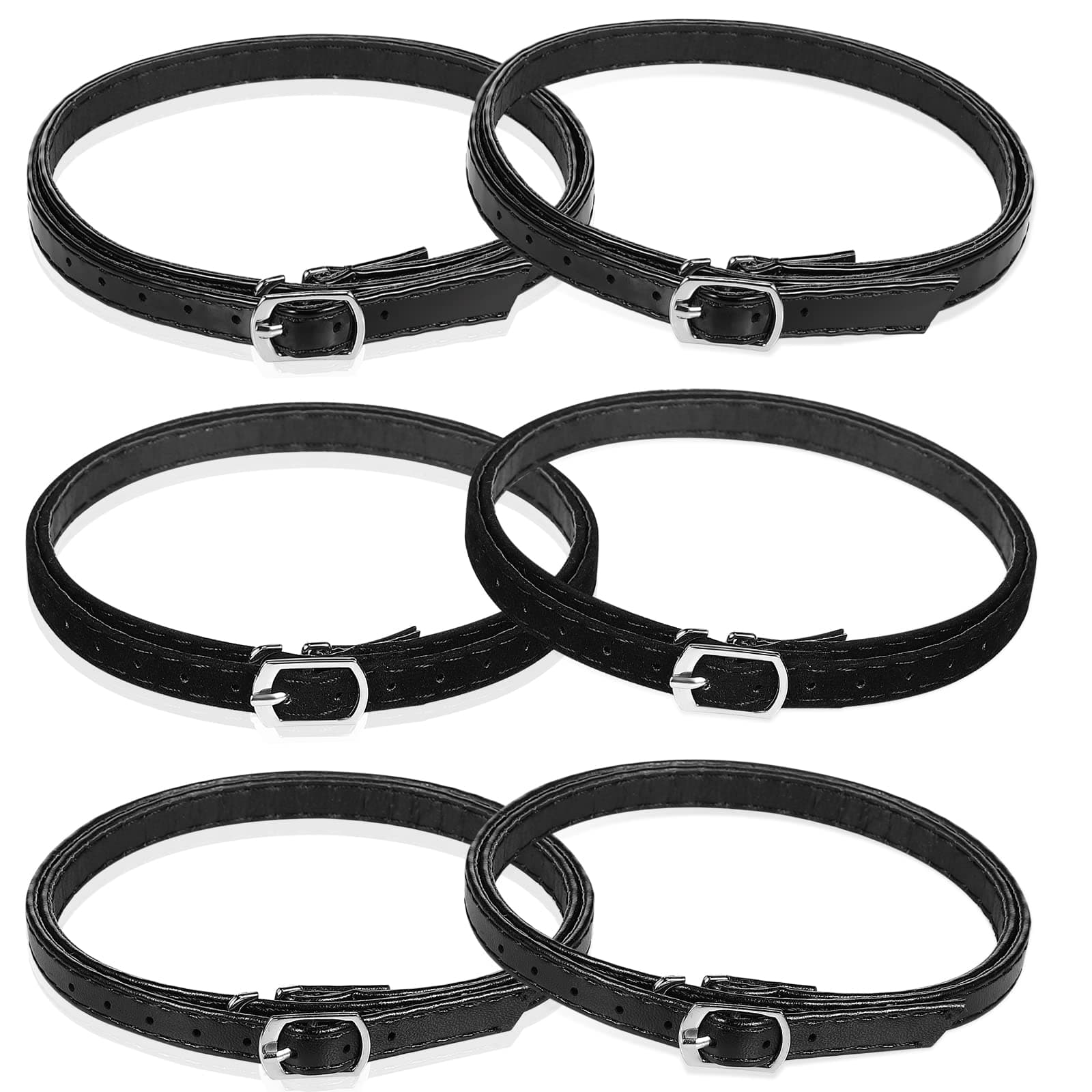 Hanaive3 Pairs Heel Straps for High Heels Replacement Ankle Straps for Heels Black Detachable Anti Loose Shoelace with Buckle Shoelace Belt for Women Lady (Black, Suede Black, Matt Black)