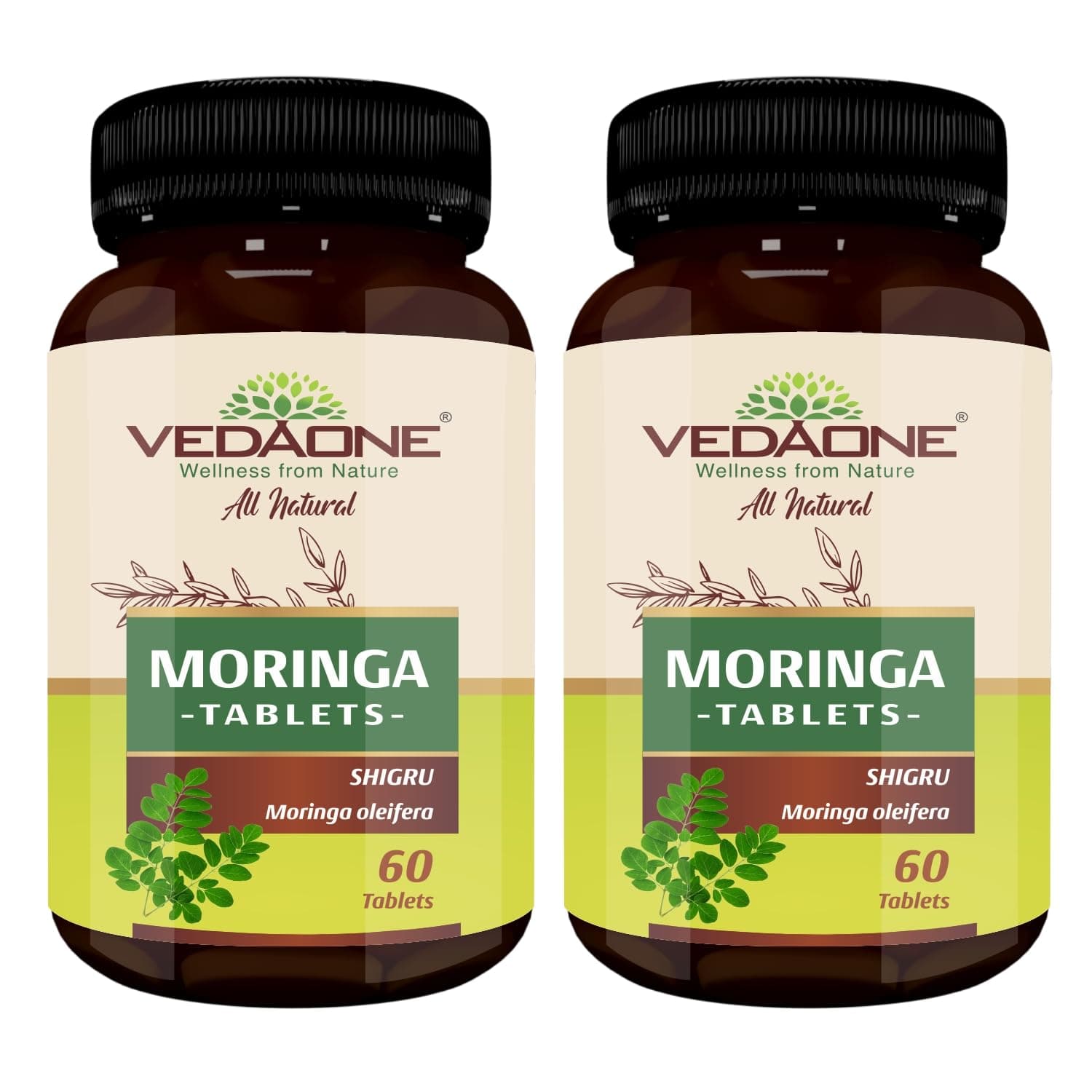 Organic Moringa Tablets - Natural Ayurvedic Supplement for Immunity, Digestion, Joint Flexibility & Stress Relief - 120 Tablets