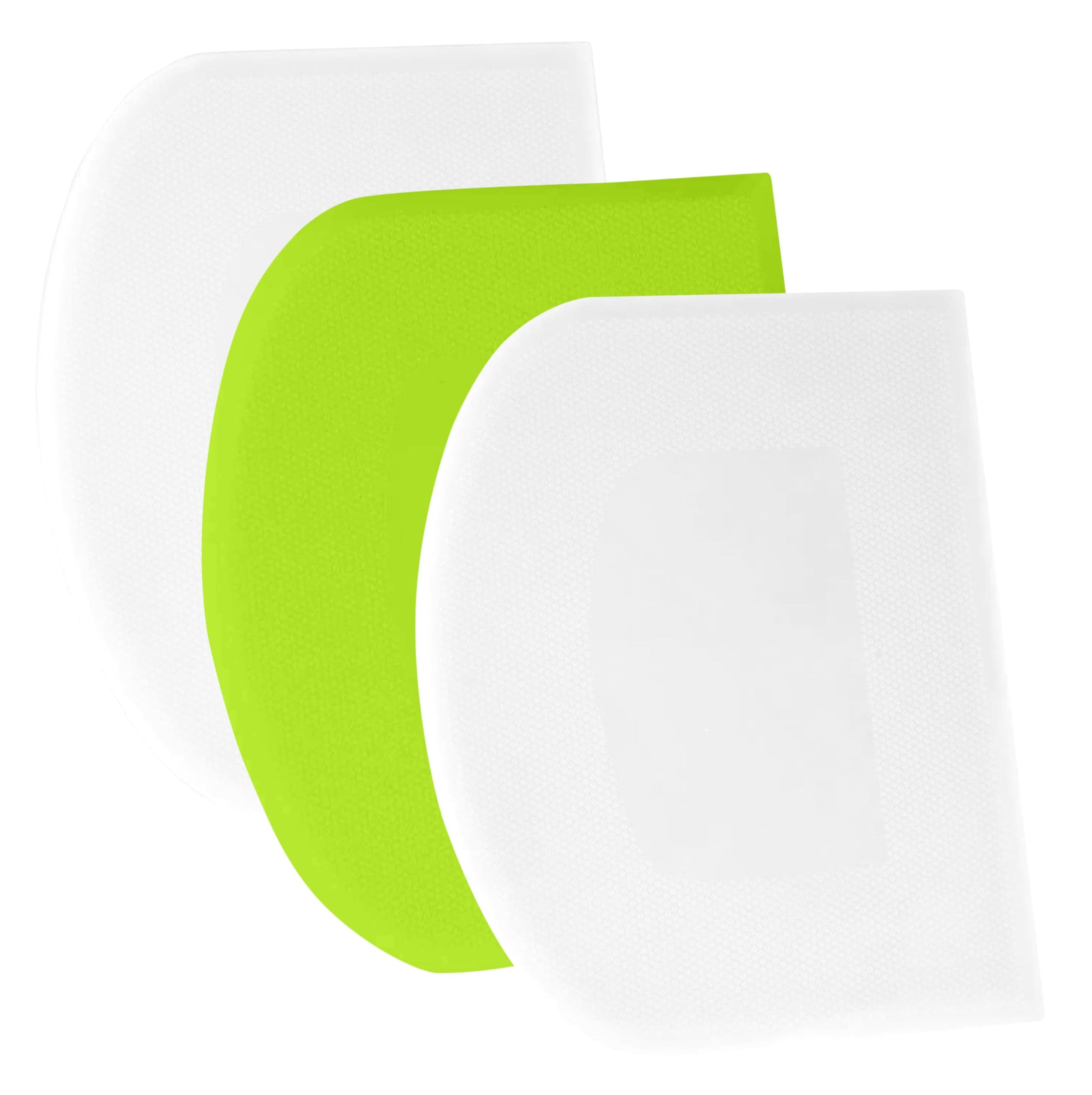 SURDOCA Dough Scraper Bench Scraper - 3P 7.1x4.9" Plastic Flexible Bowl Scraper, Sharp Edge & Angles Cake Scraper. Non-Slip Bakeware Decorating Tools Sculpting & Modeling Tools - White+Green+White