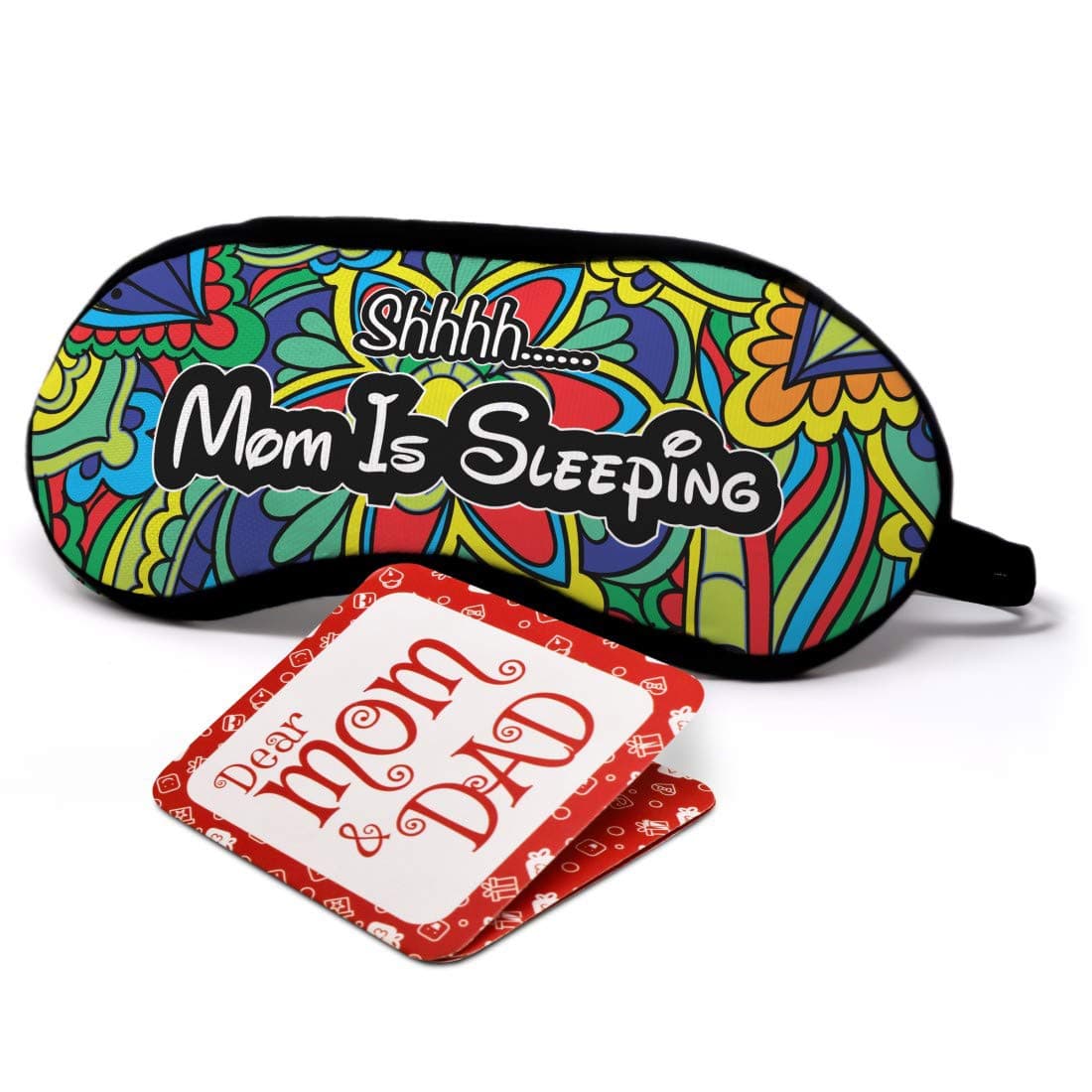 Indigifts Eye Mask For Sleeping | Colorful Floral Doodle Print | Soft Fabric & Elastic | Paded Front | Gift for Mother:: Mother in Law:: Wife(Multi)