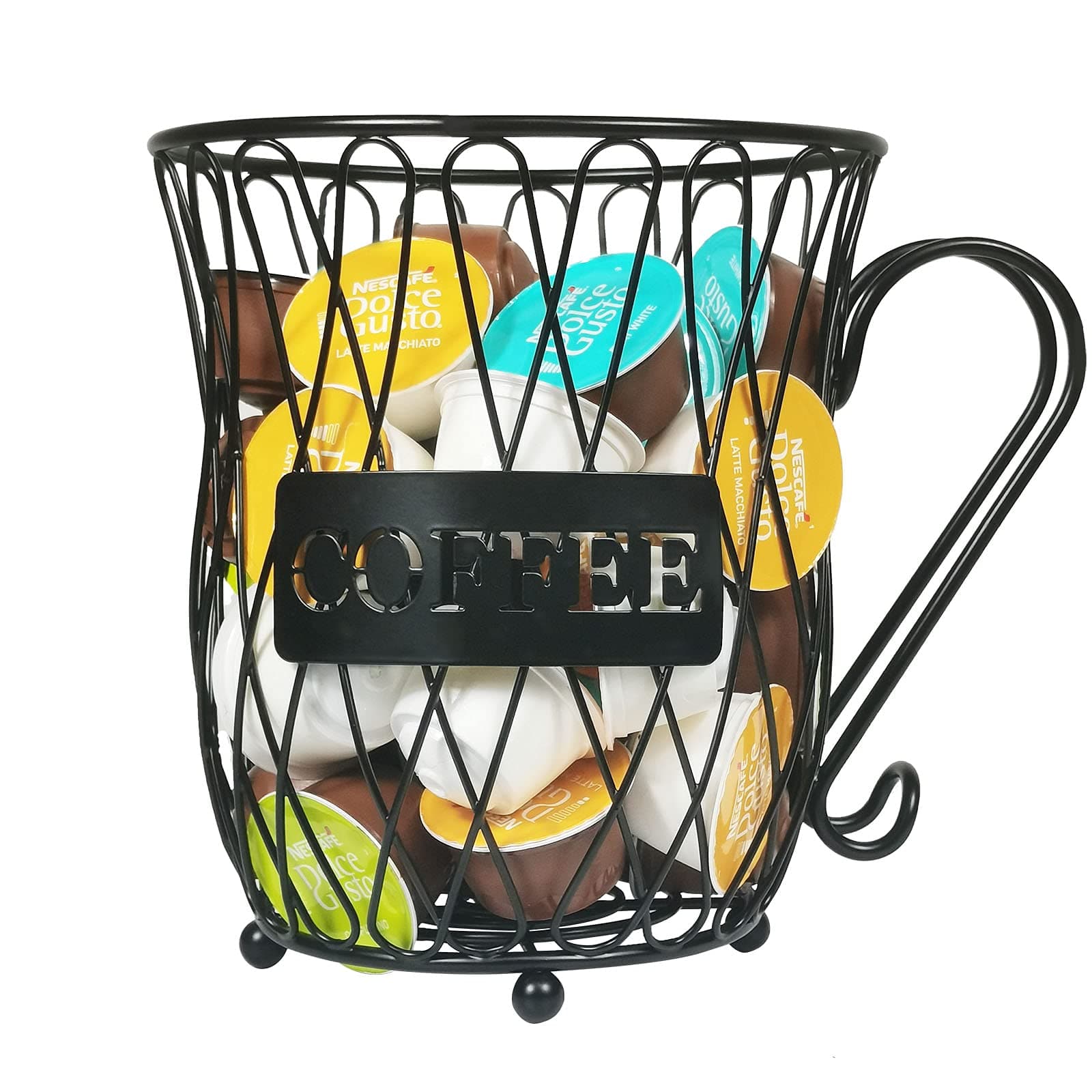 Stegodon K Cup Coffee Pod Holder, Large Capacity Coffee Pod Storage Basket, Espresso Organizer Mug Cup for Keurig Kcup