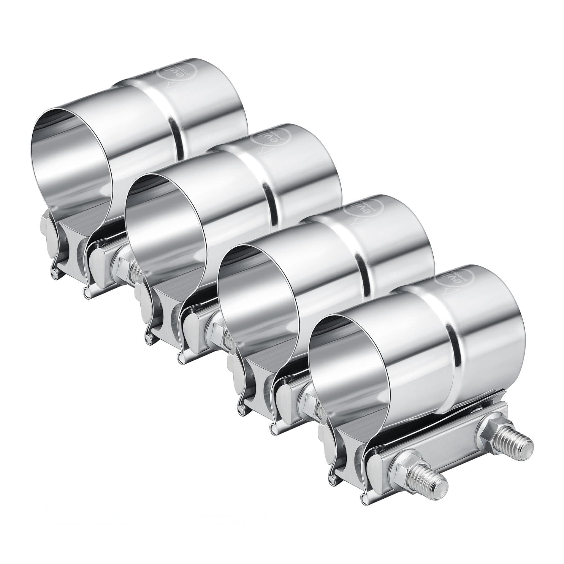 EVIL ENERGY 3.0'' Exhaust Clamp, Lap Joint Band Clamp Stainless Steel for Pipes, Mufflers, Catalytic Converters (4Pcs, 3.0 inch)